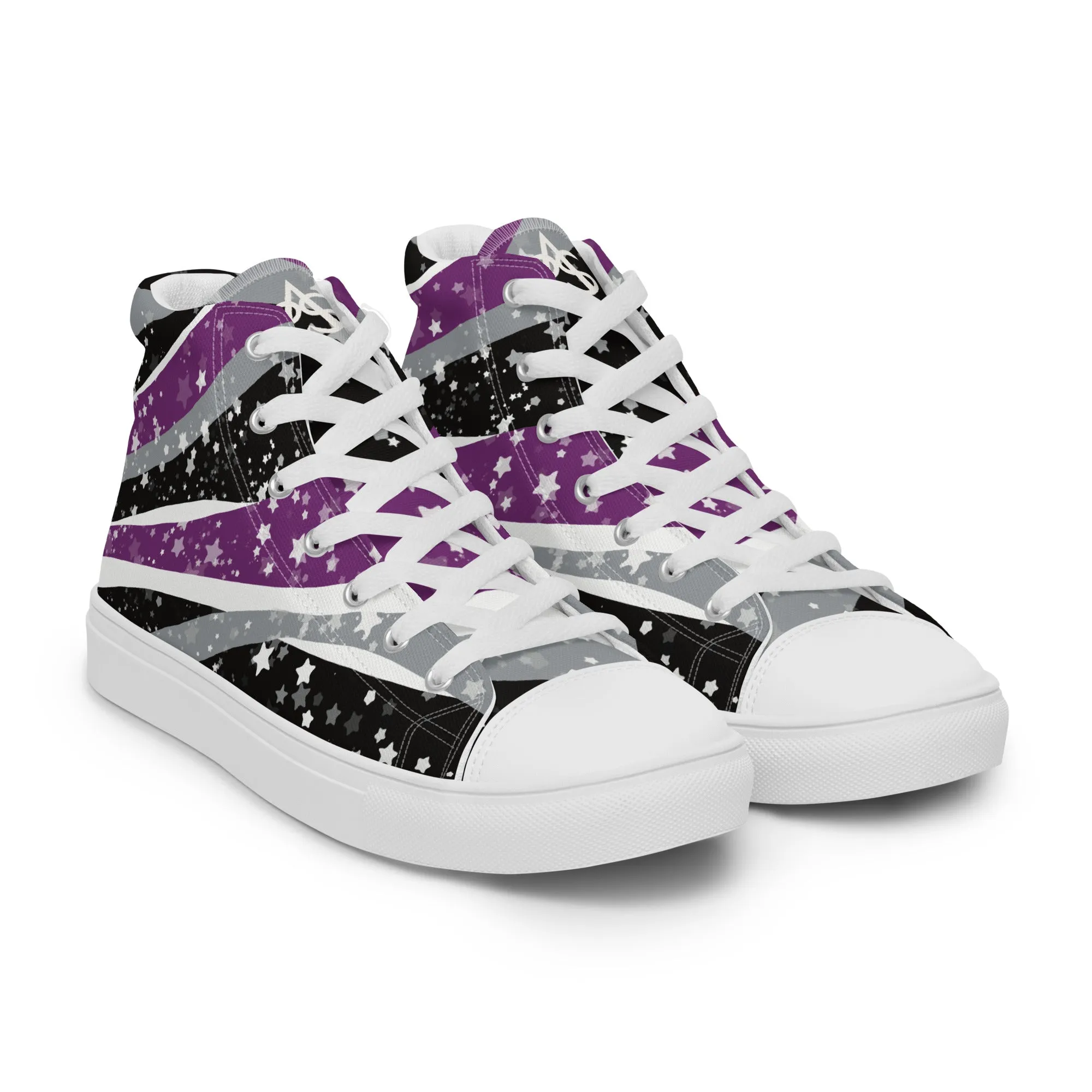 Starry Asexual High Top Canvas Shoes (Masc Sizing)