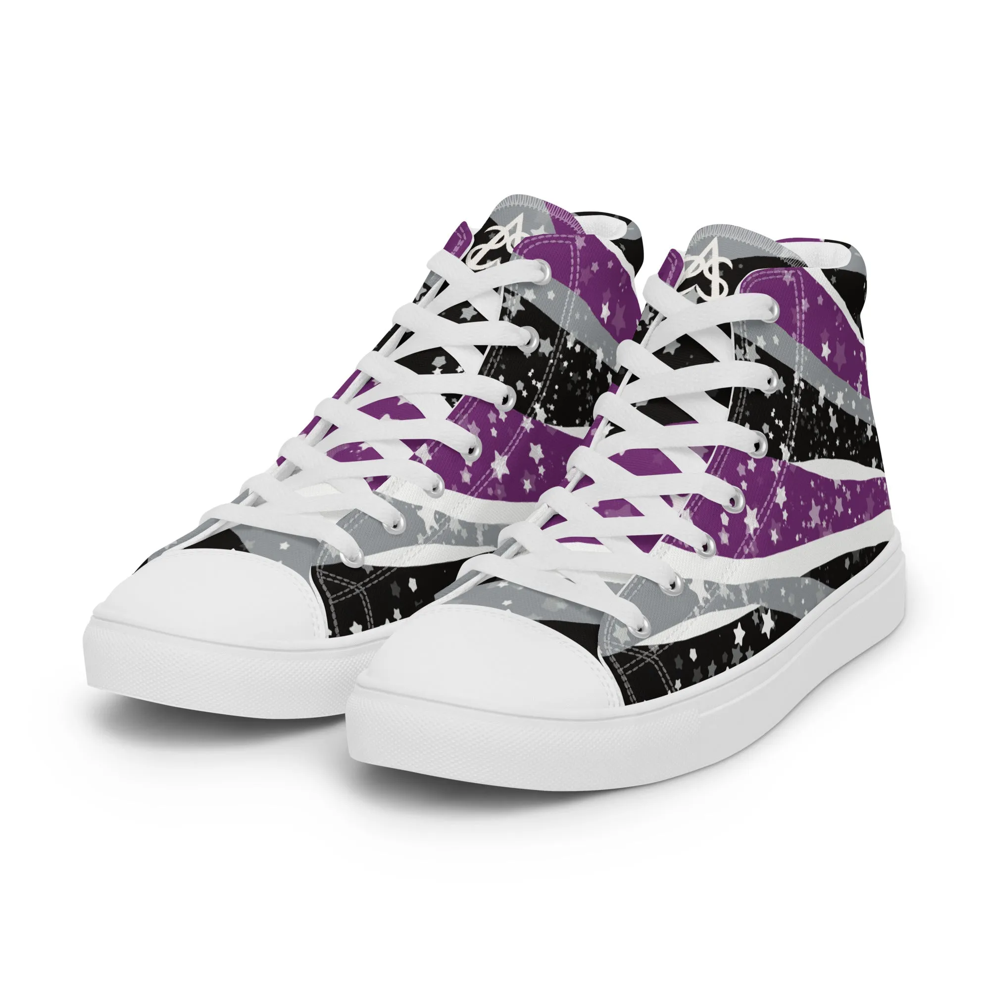 Starry Asexual High Top Canvas Shoes (Masc Sizing)