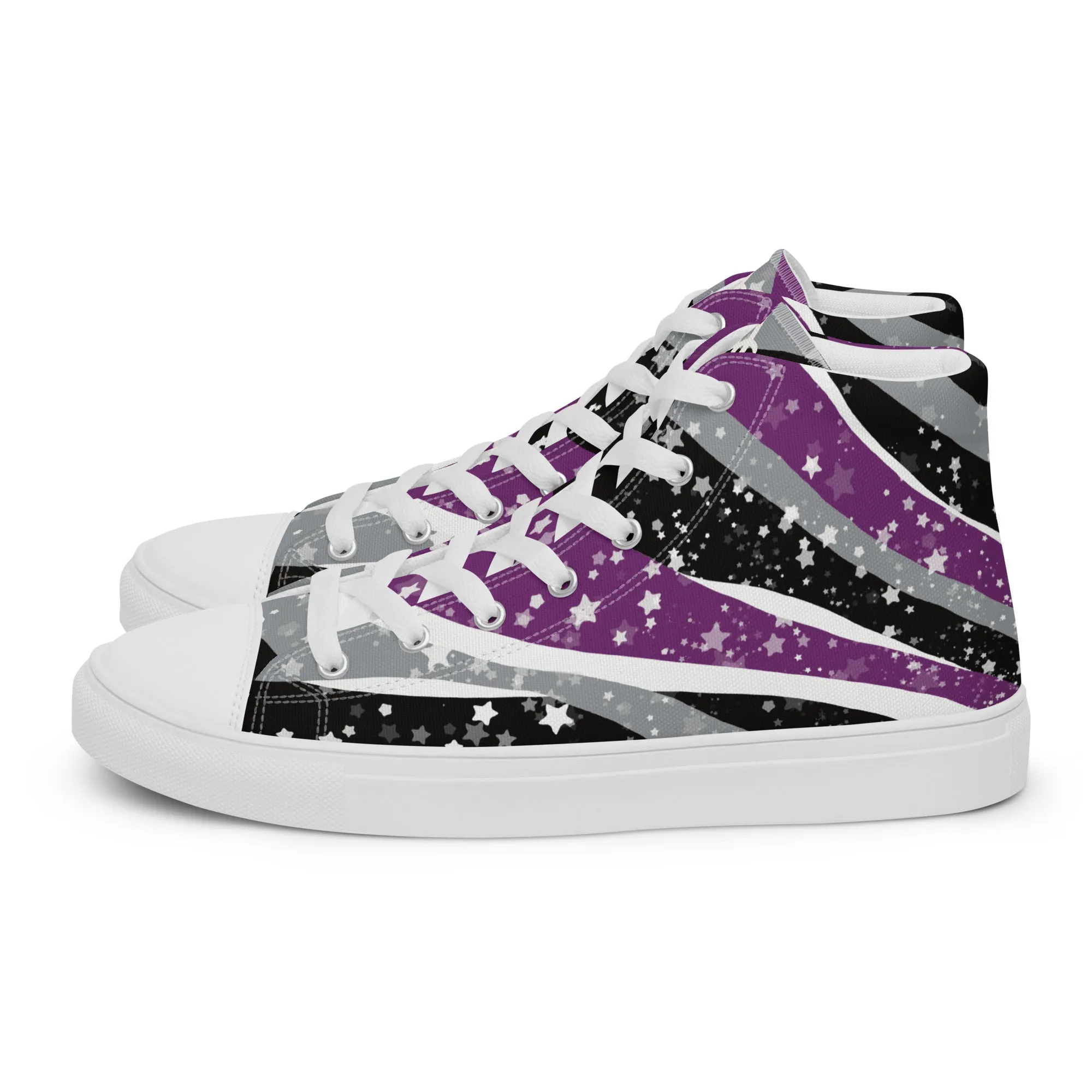 Starry Asexual High Top Canvas Shoes (Masc Sizing)