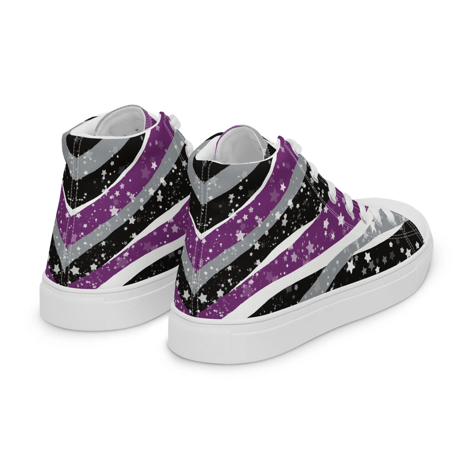 Starry Asexual High Top Canvas Shoes (Masc Sizing)