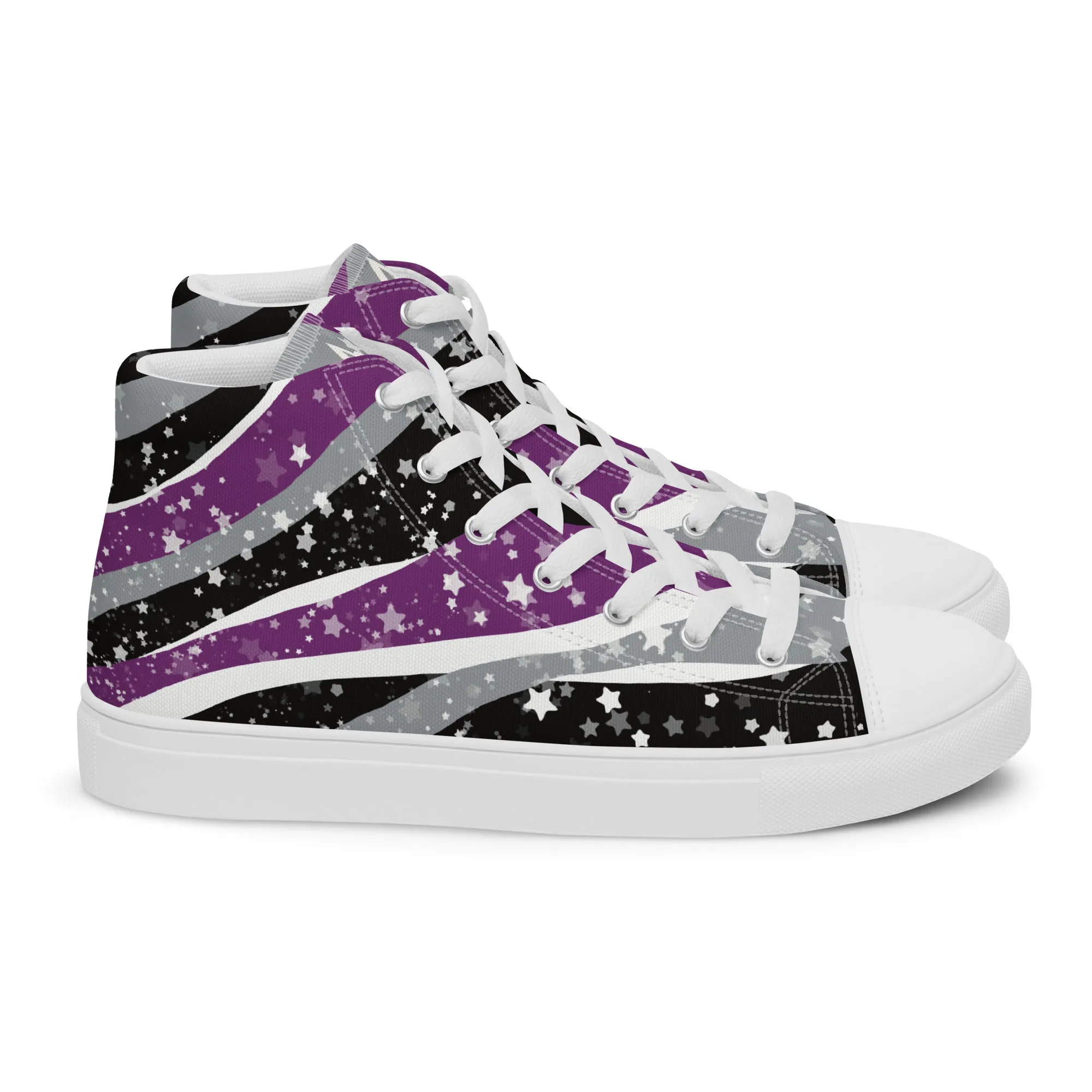 Starry Asexual High Top Canvas Shoes (Masc Sizing)