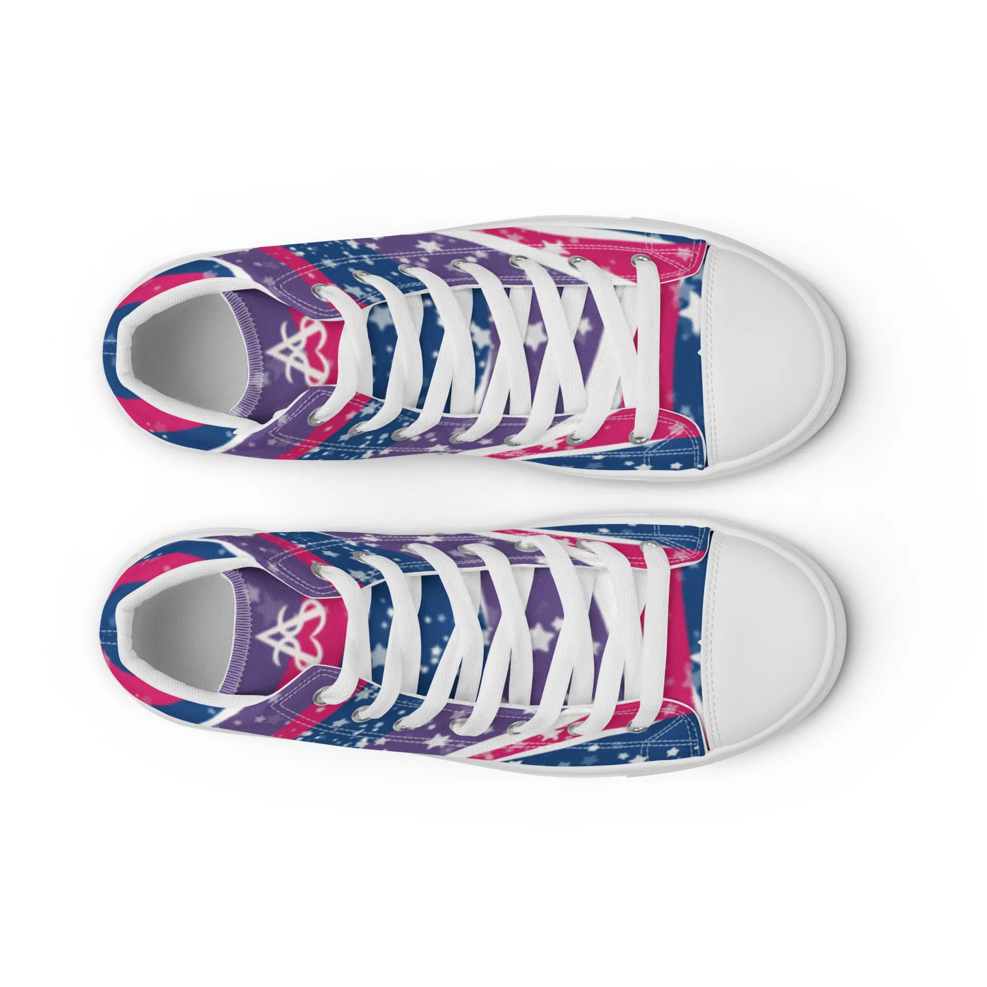 Starry Bisexual High Top Canvas Shoes (Fem Sizing)