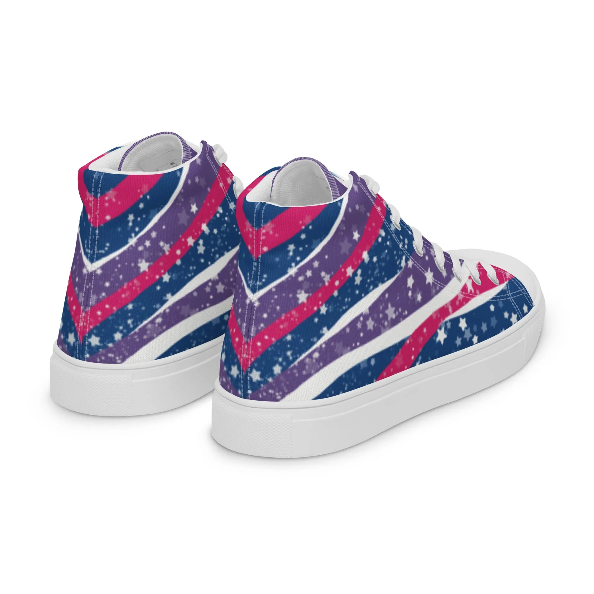 Starry Bisexual High Top Canvas Shoes (Fem Sizing)