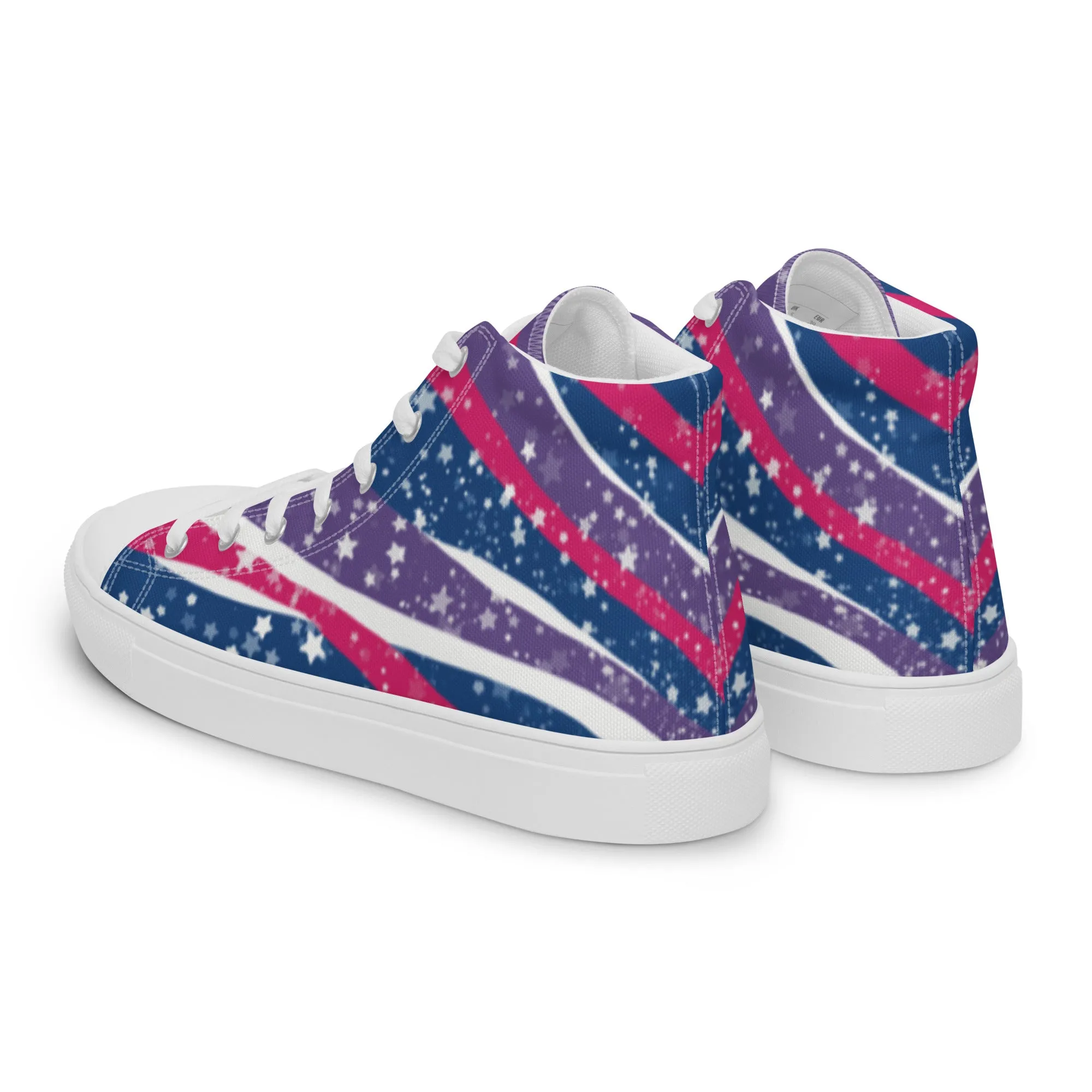 Starry Bisexual High Top Canvas Shoes (Fem Sizing)