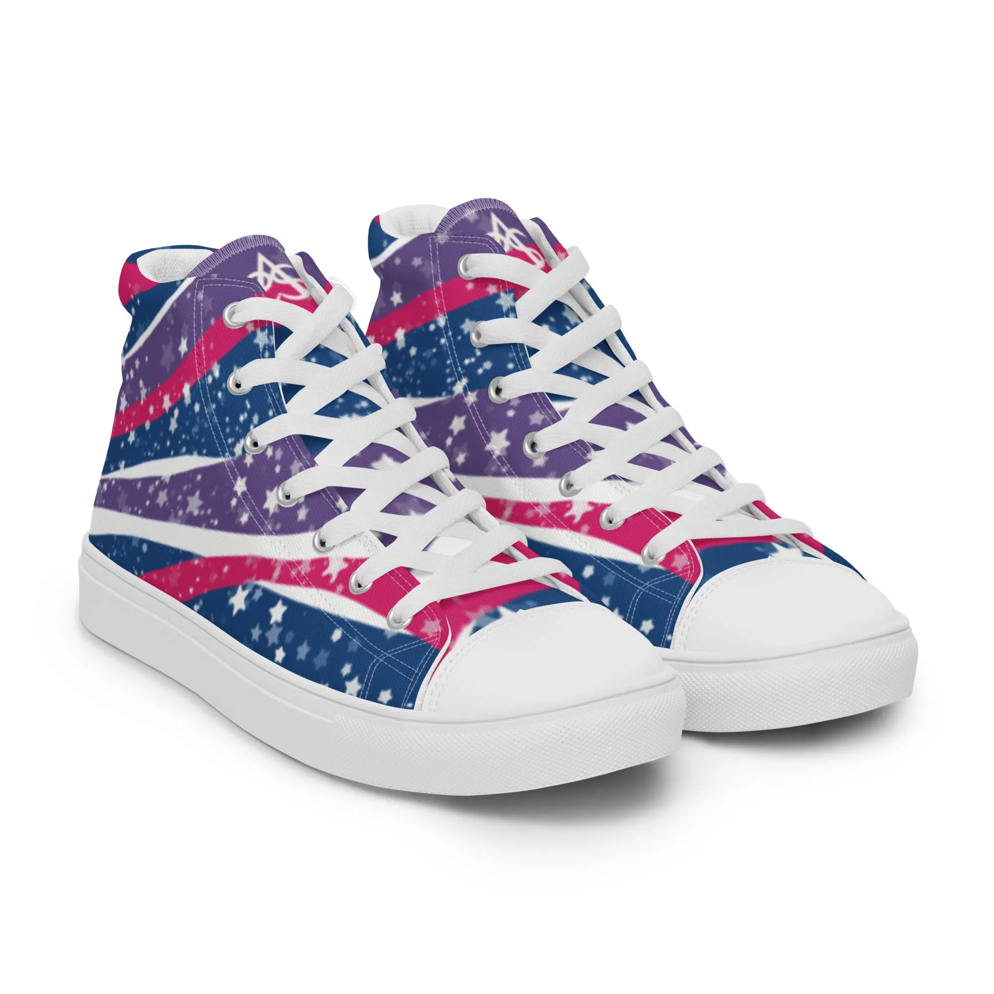 Starry Bisexual High Top Canvas Shoes (Fem Sizing)