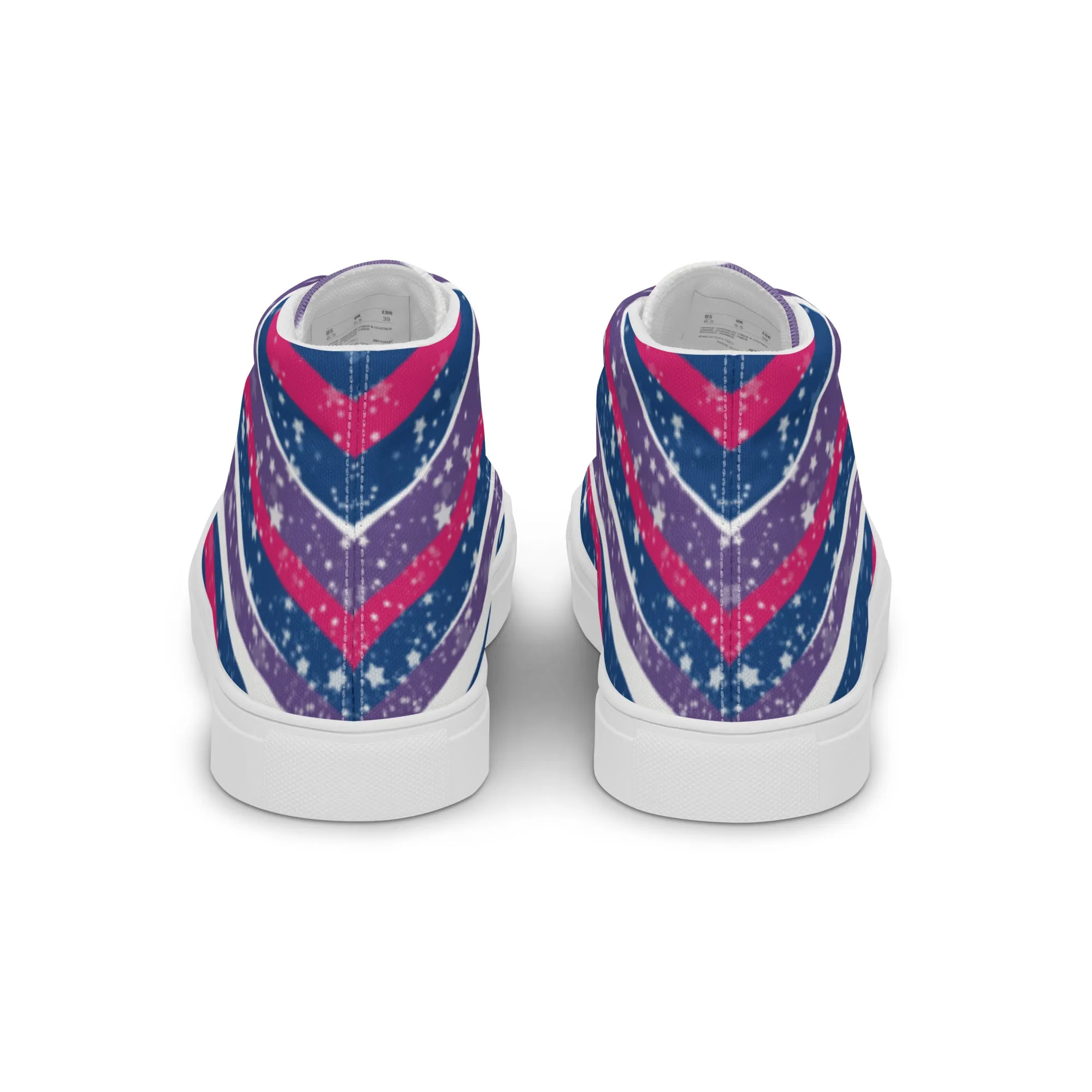 Starry Bisexual High Top Canvas Shoes (Fem Sizing)