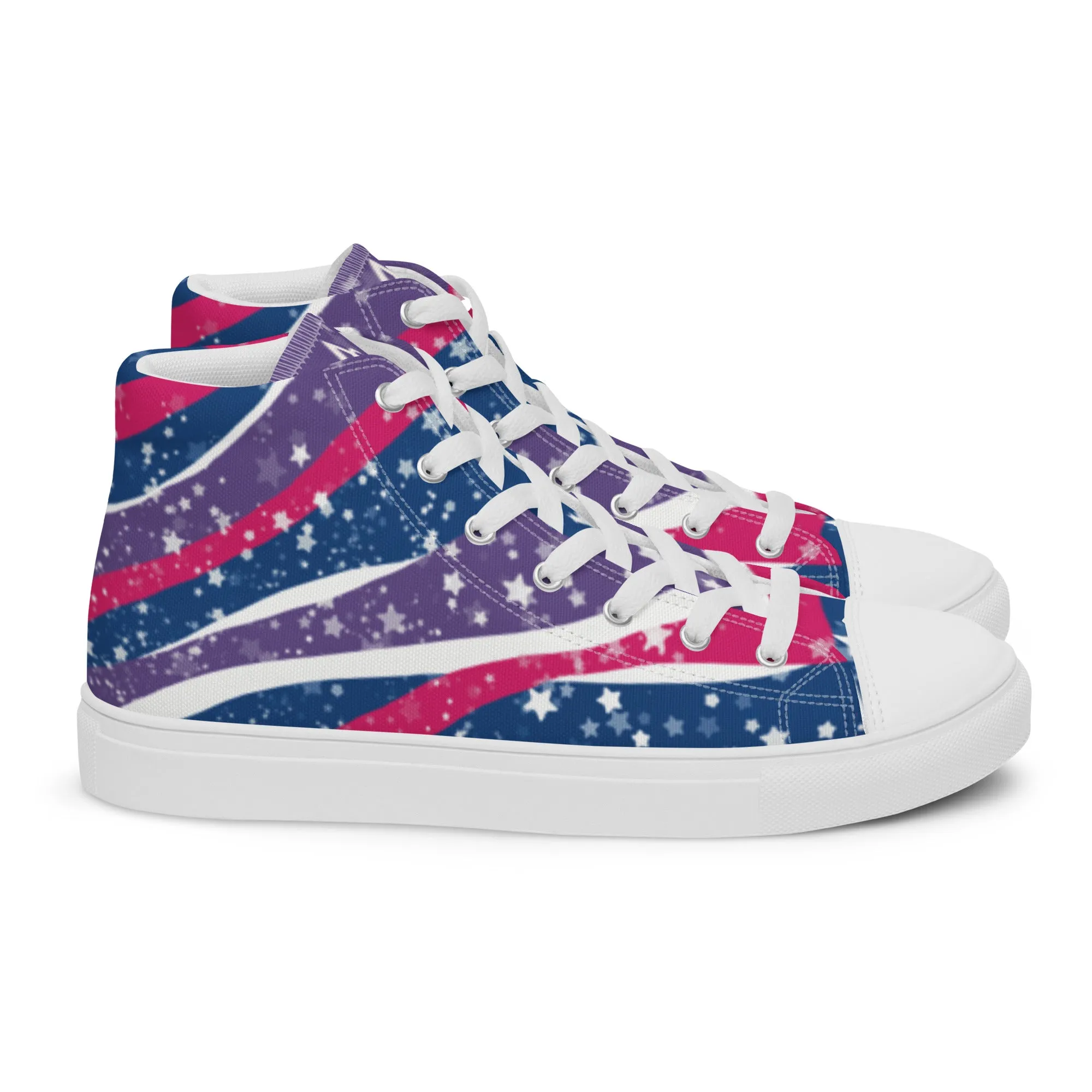 Starry Bisexual High Top Canvas Shoes (Fem Sizing)