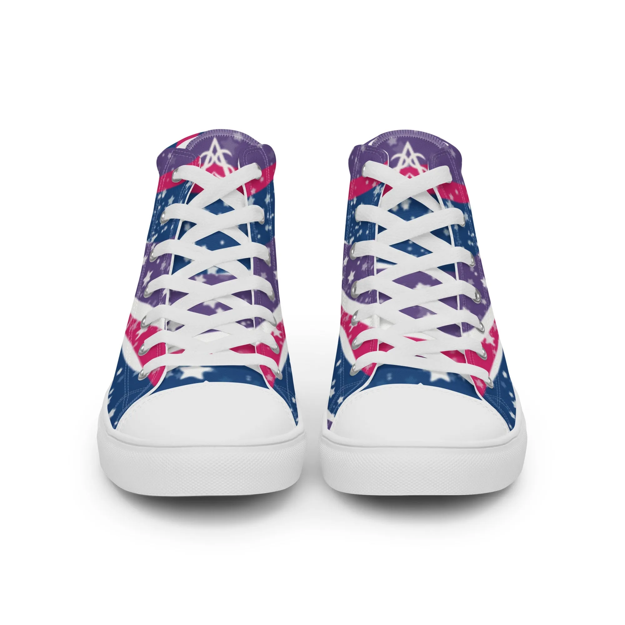 Starry Bisexual High Top Canvas Shoes (Fem Sizing)