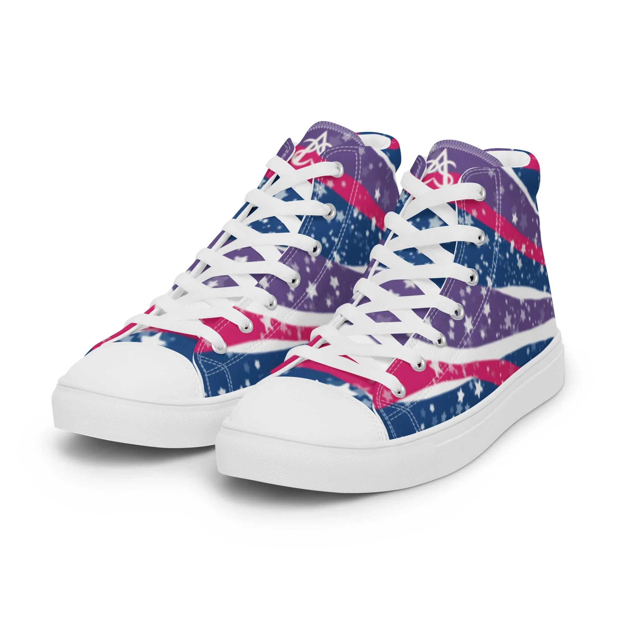 Starry Bisexual High Top Canvas Shoes (Fem Sizing)