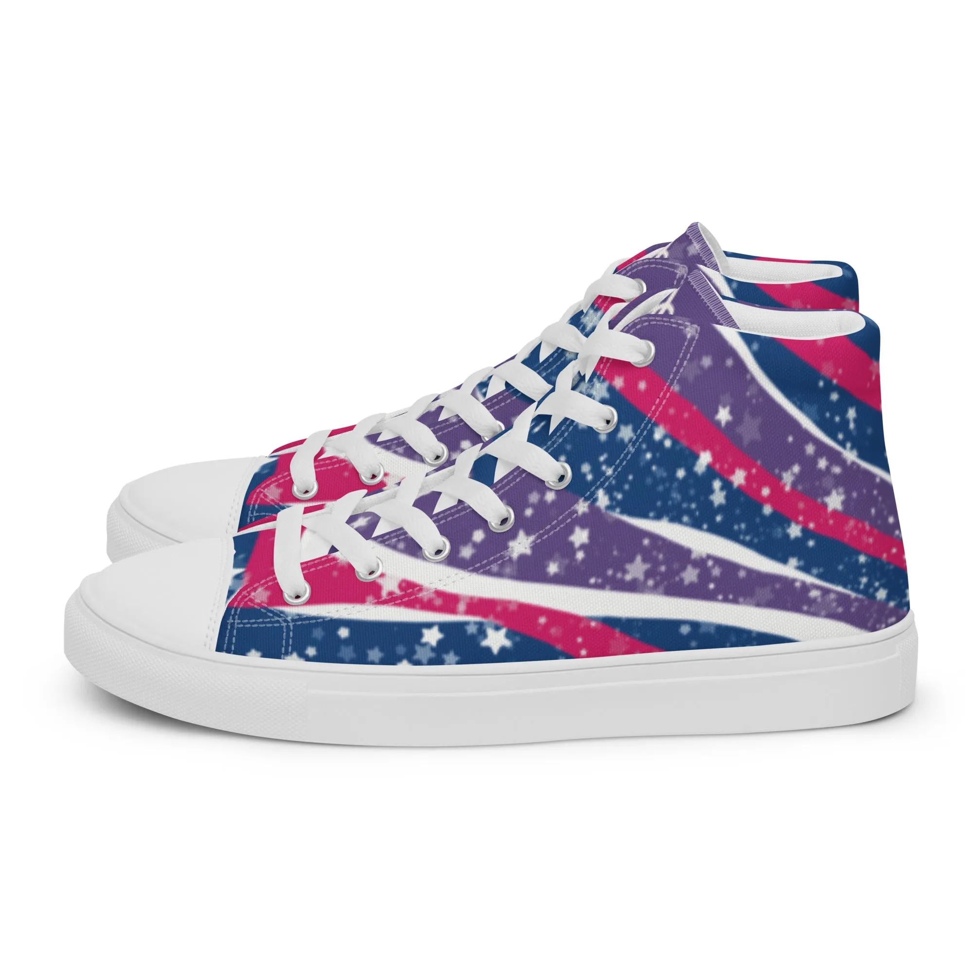 Starry Bisexual High Top Canvas Shoes (Fem Sizing)