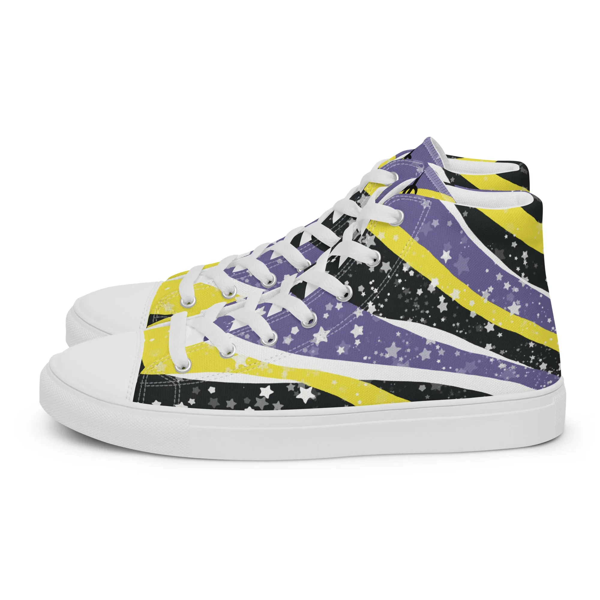 Starry Non-Binary High Top Canvas Shoes (Masc Sizing)