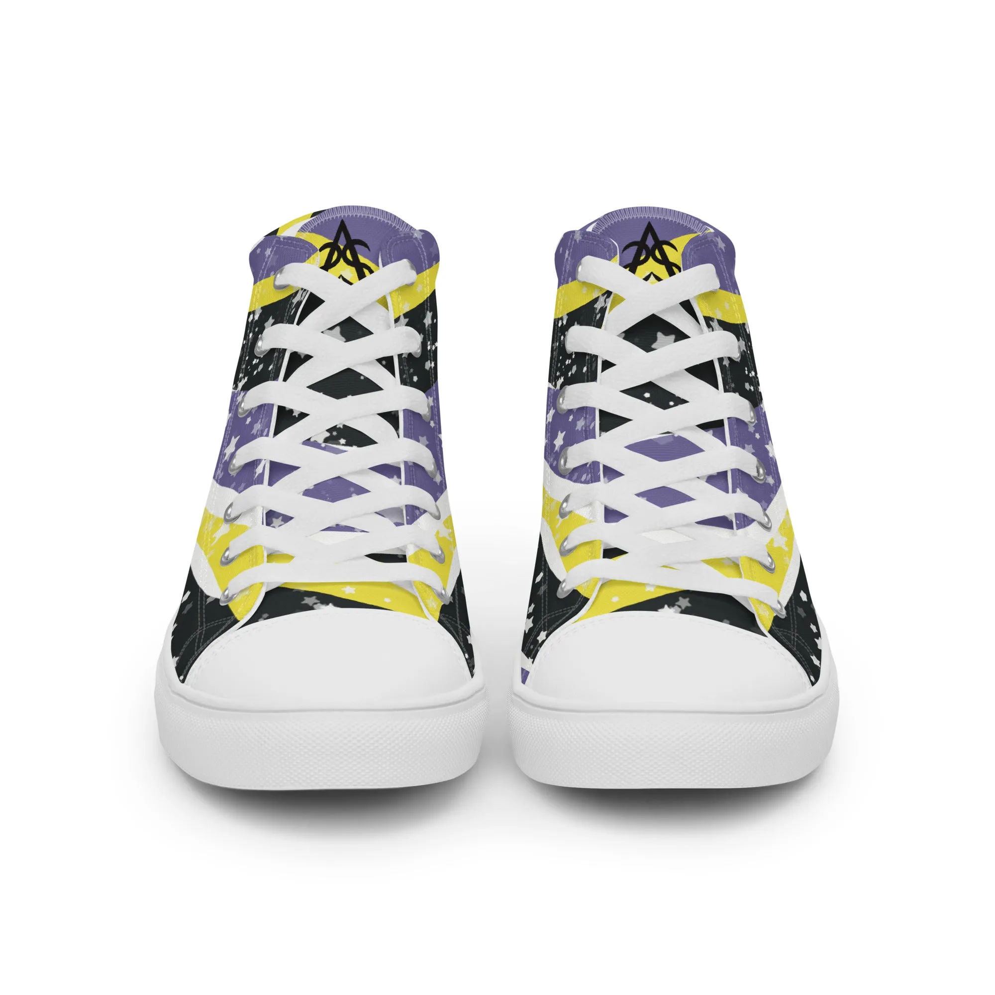 Starry Non-Binary High Top Canvas Shoes (Masc Sizing)