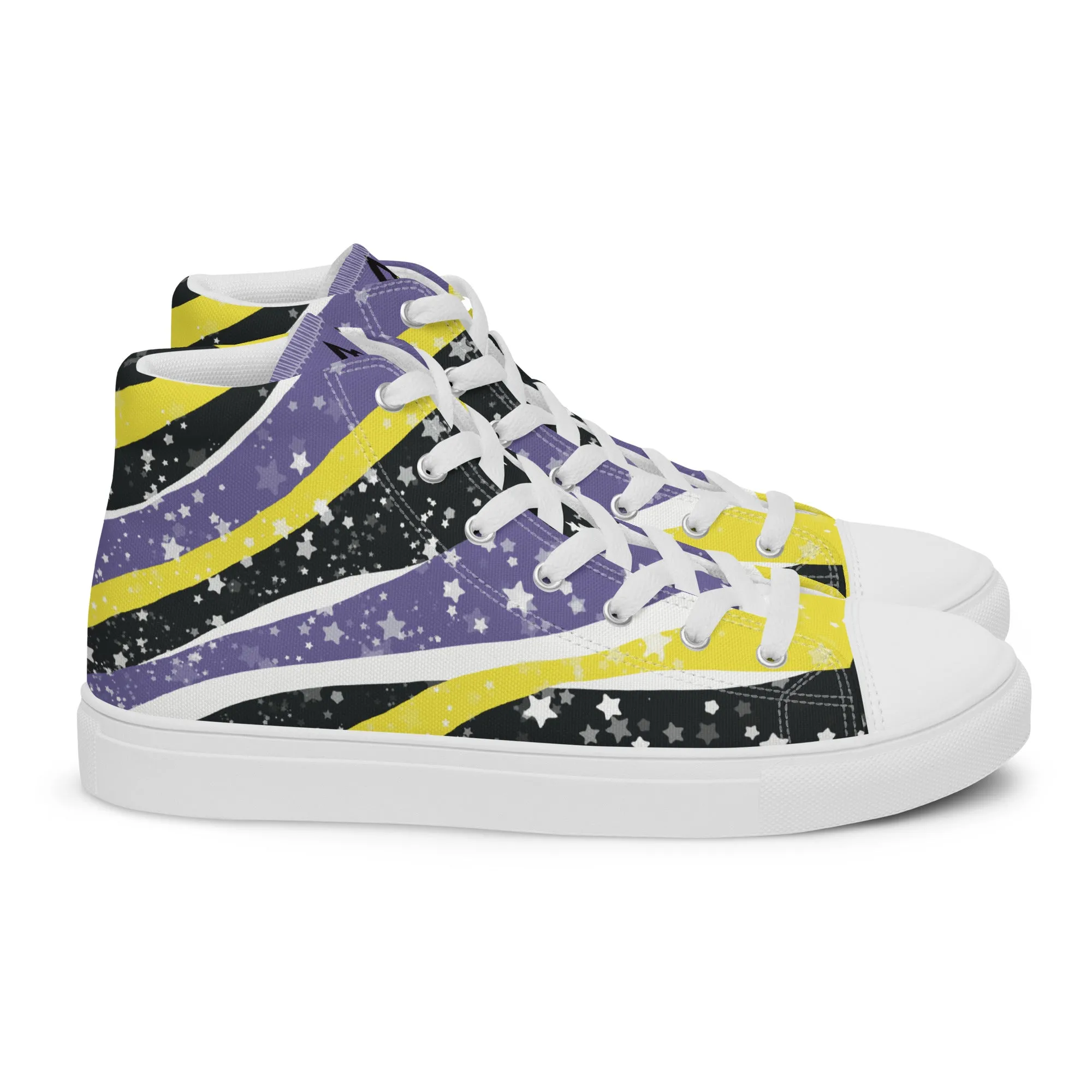 Starry Non-Binary High Top Canvas Shoes (Masc Sizing)