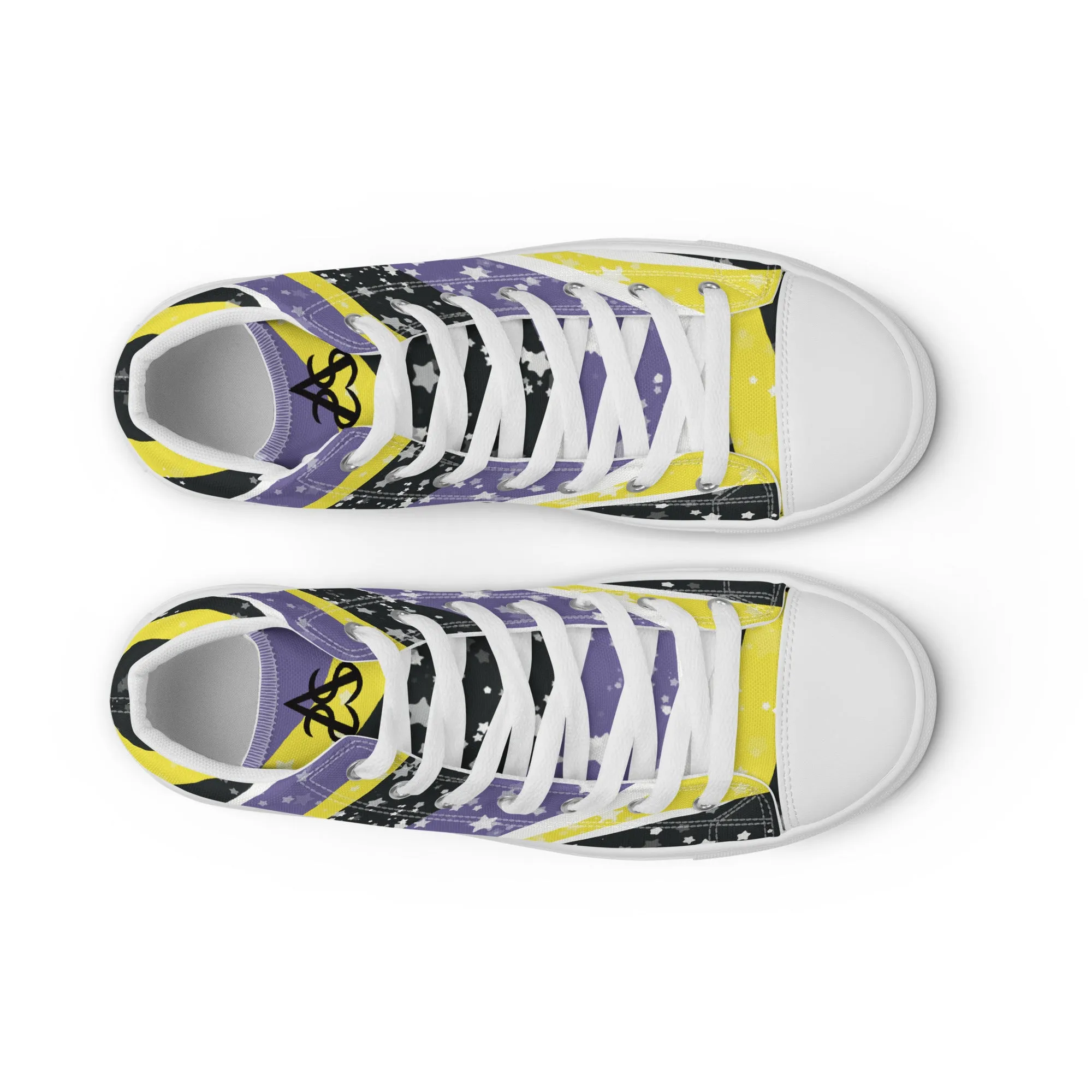 Starry Non-Binary High Top Canvas Shoes (Masc Sizing)