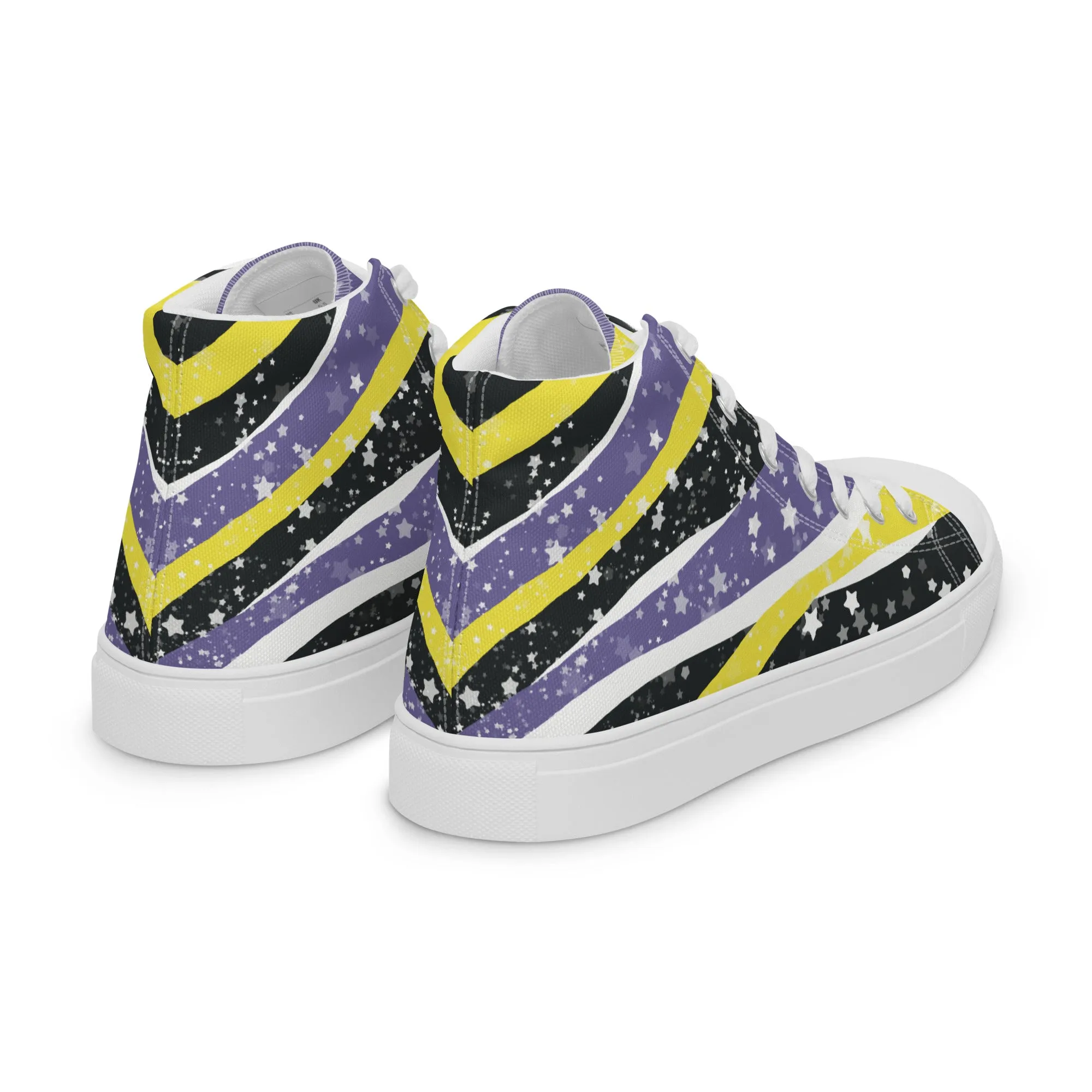 Starry Non-Binary High Top Canvas Shoes (Masc Sizing)