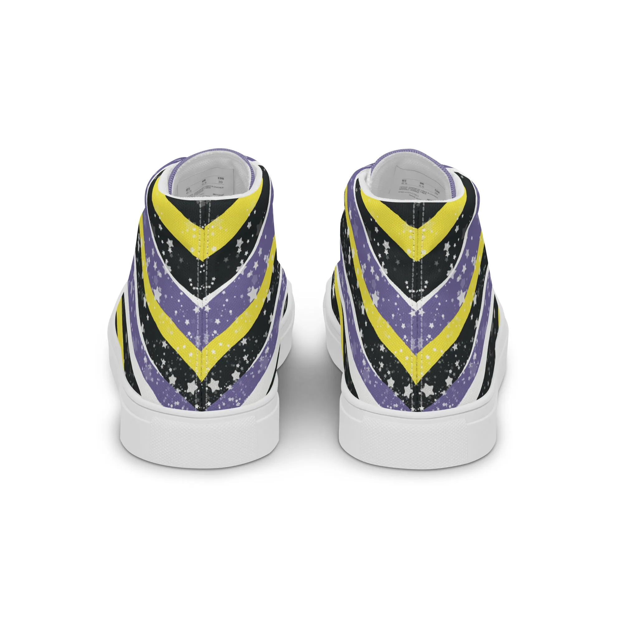 Starry Non-Binary High Top Canvas Shoes (Masc Sizing)