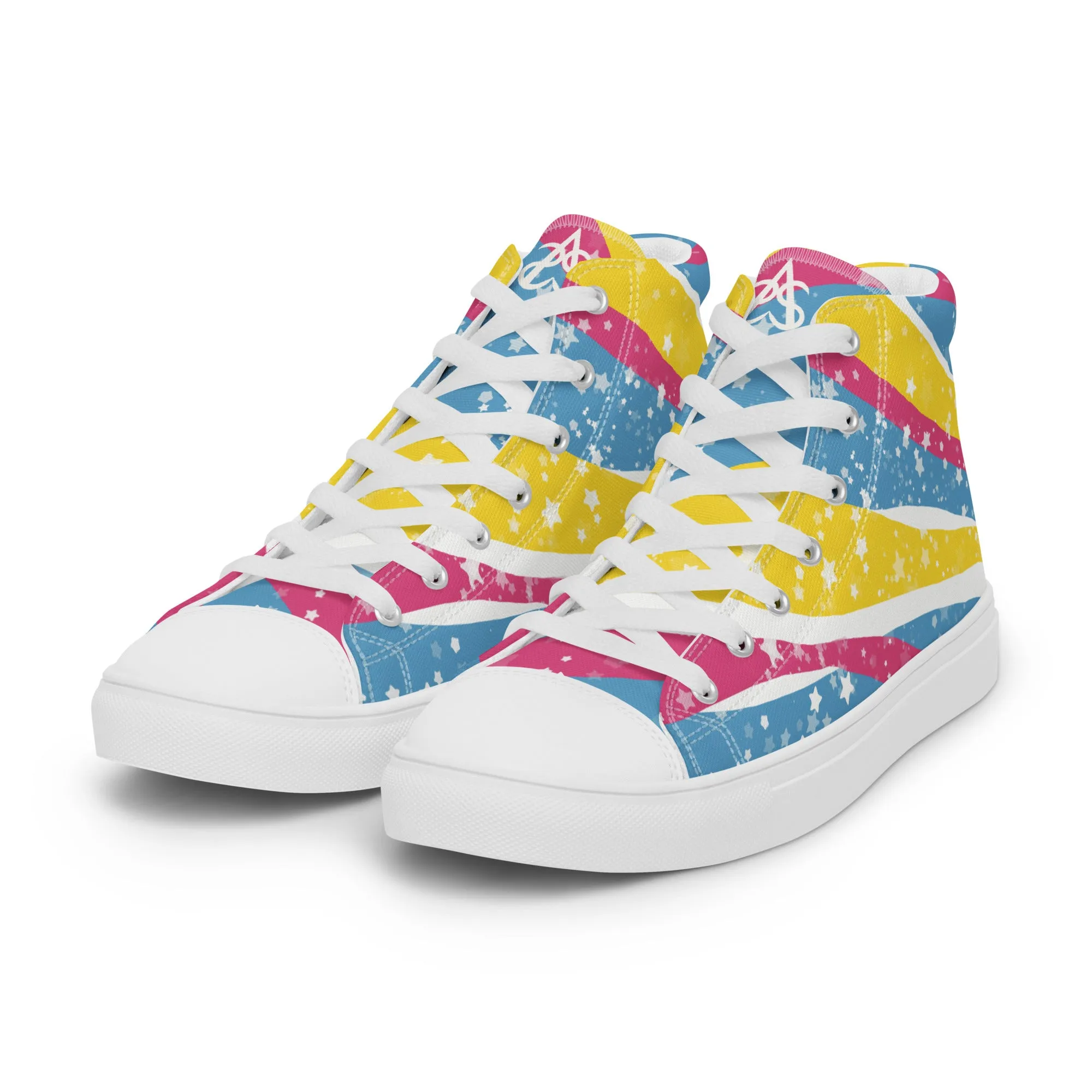 Starry Pansexual High Top Canvas Shoes (Masc Sizing)