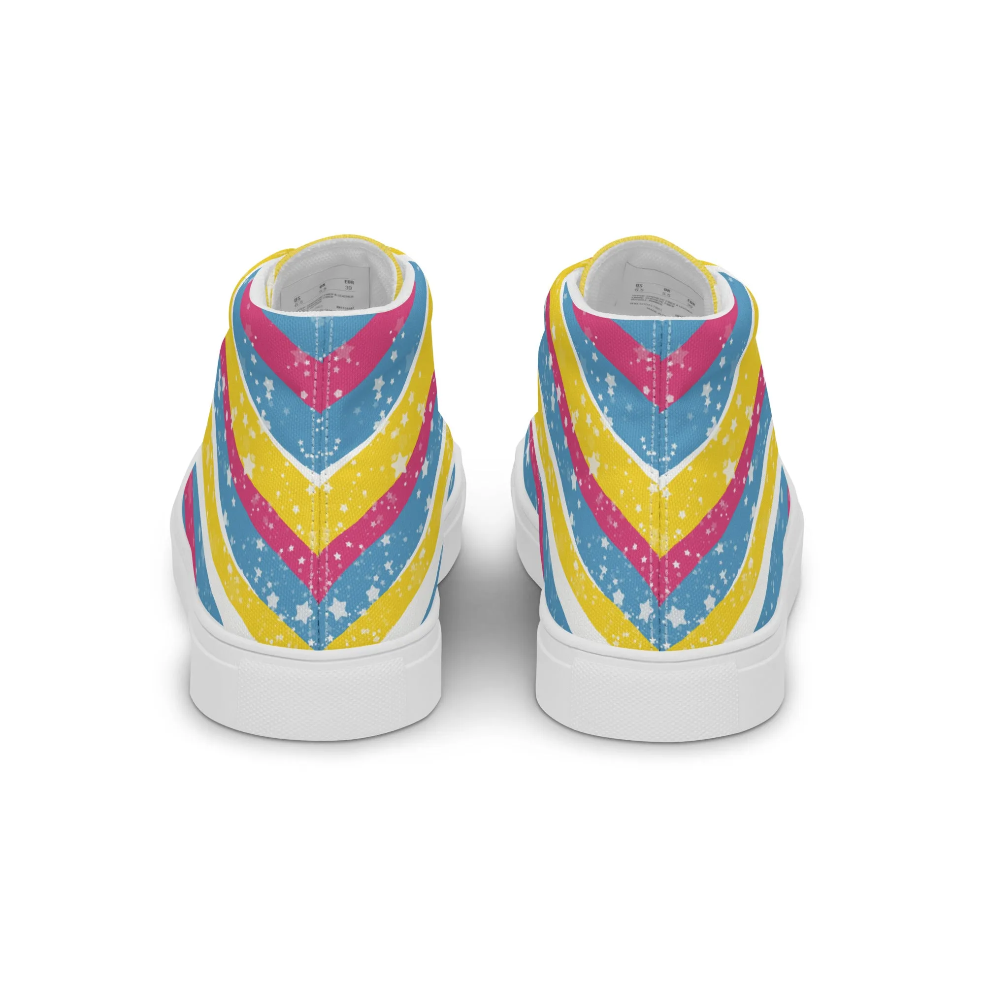 Starry Pansexual High Top Canvas Shoes (Masc Sizing)