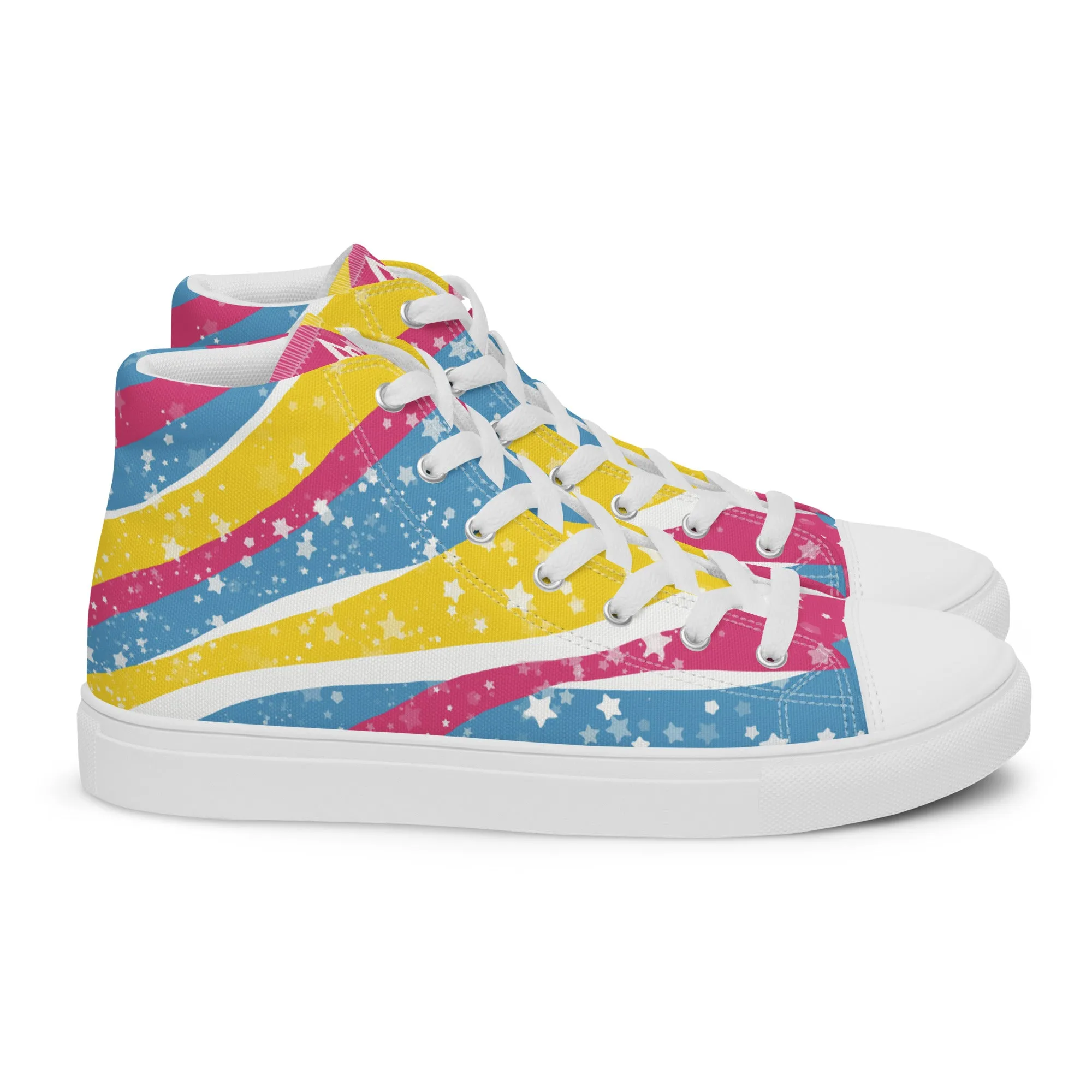 Starry Pansexual High Top Canvas Shoes (Masc Sizing)