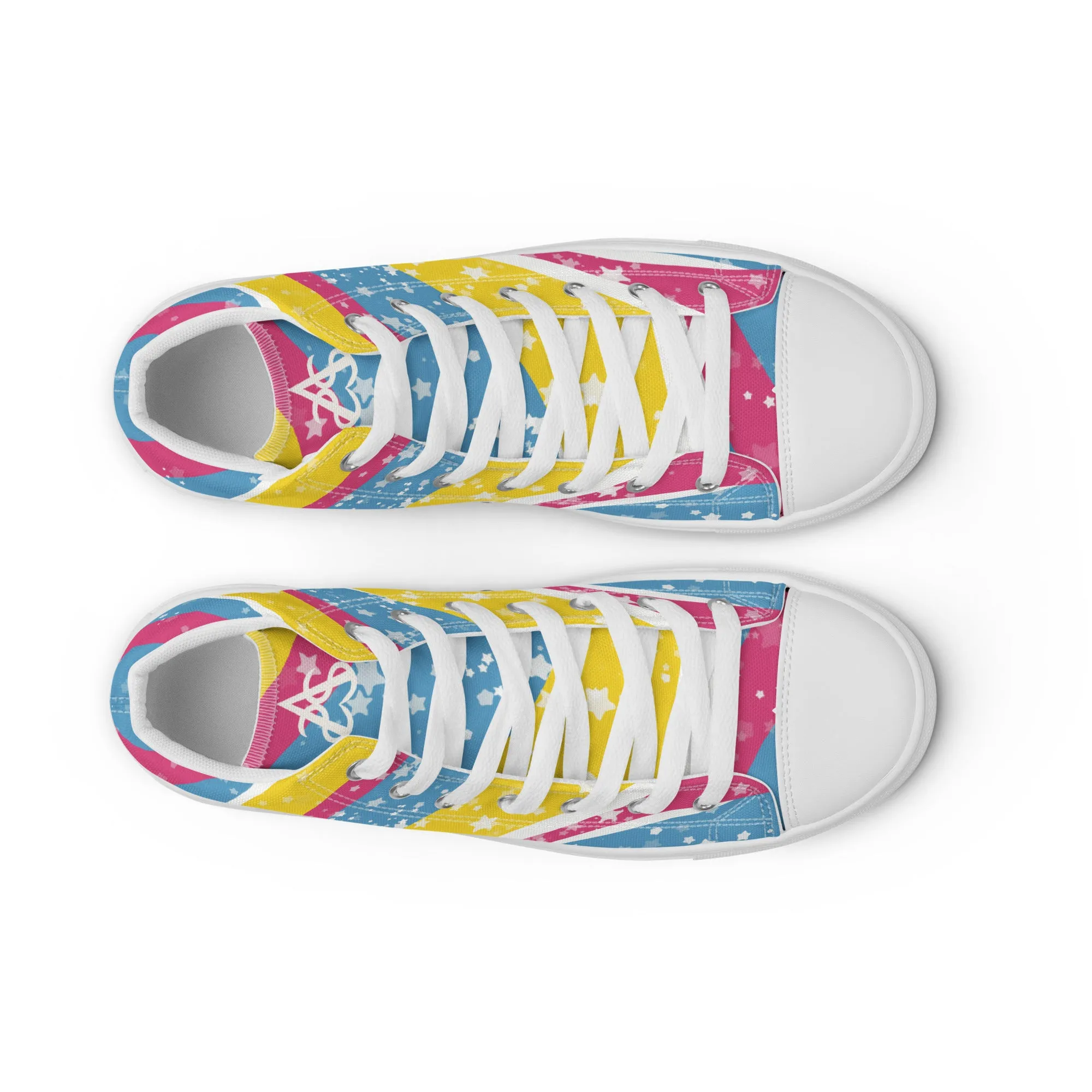 Starry Pansexual High Top Canvas Shoes (Masc Sizing)