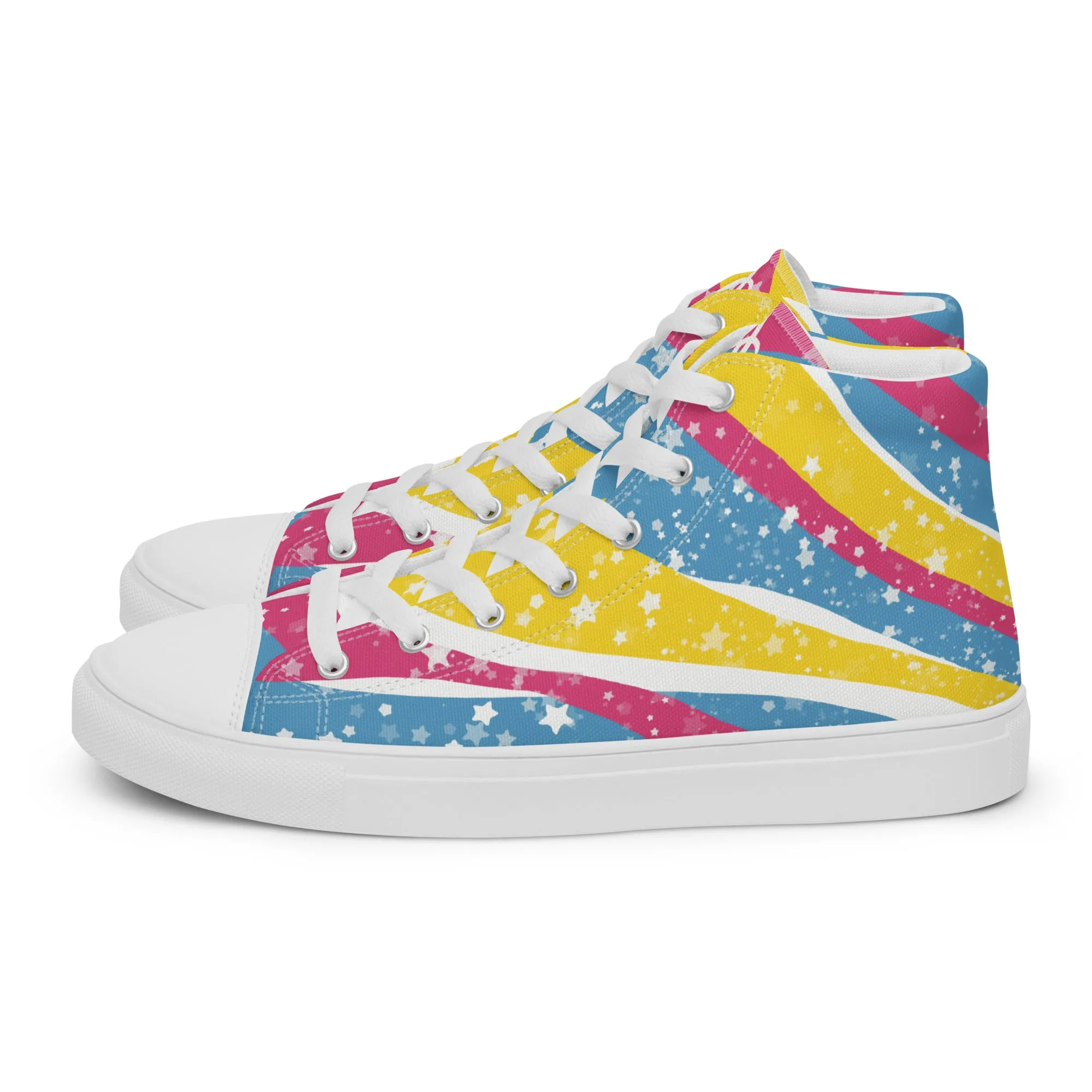 Starry Pansexual High Top Canvas Shoes (Masc Sizing)