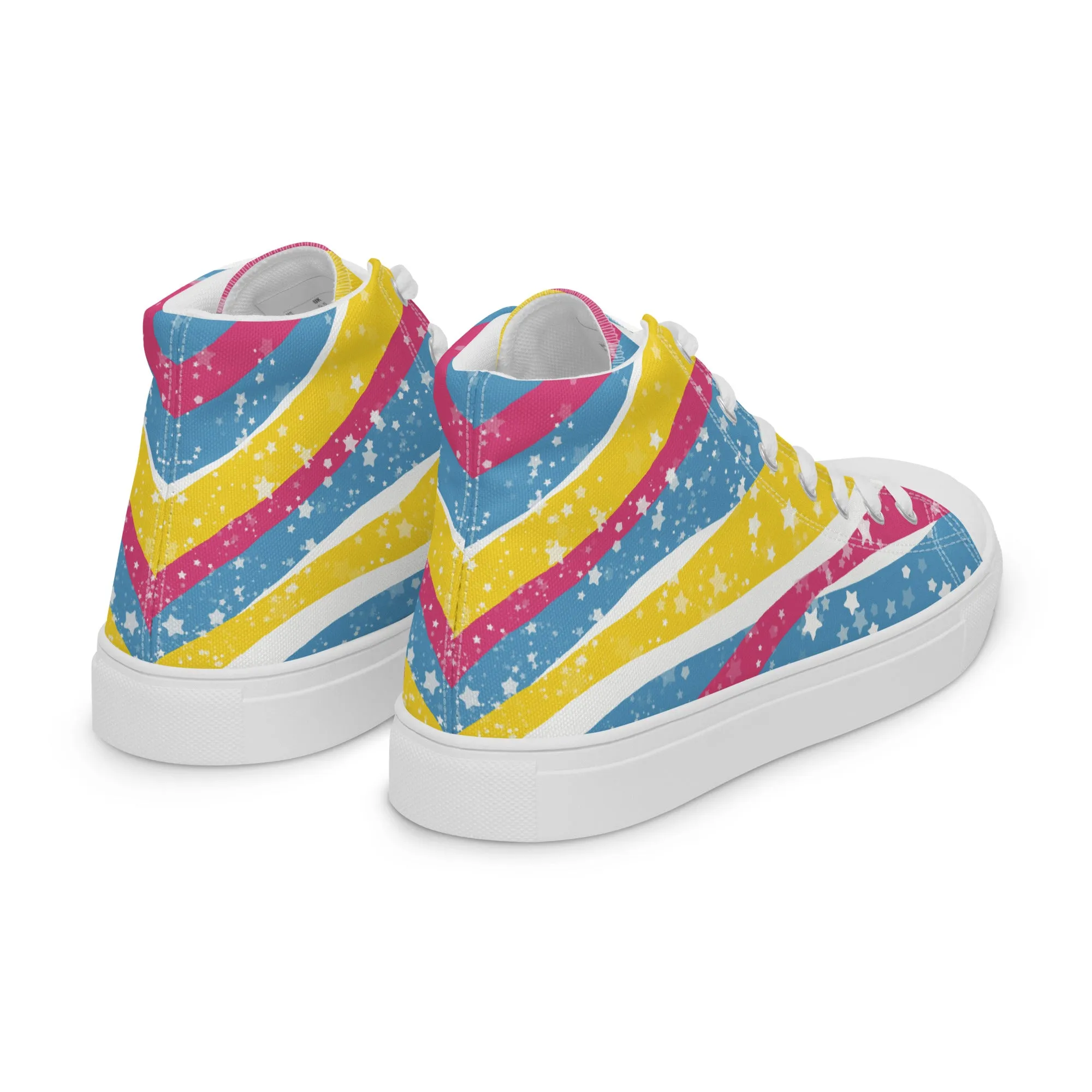 Starry Pansexual High Top Canvas Shoes (Masc Sizing)