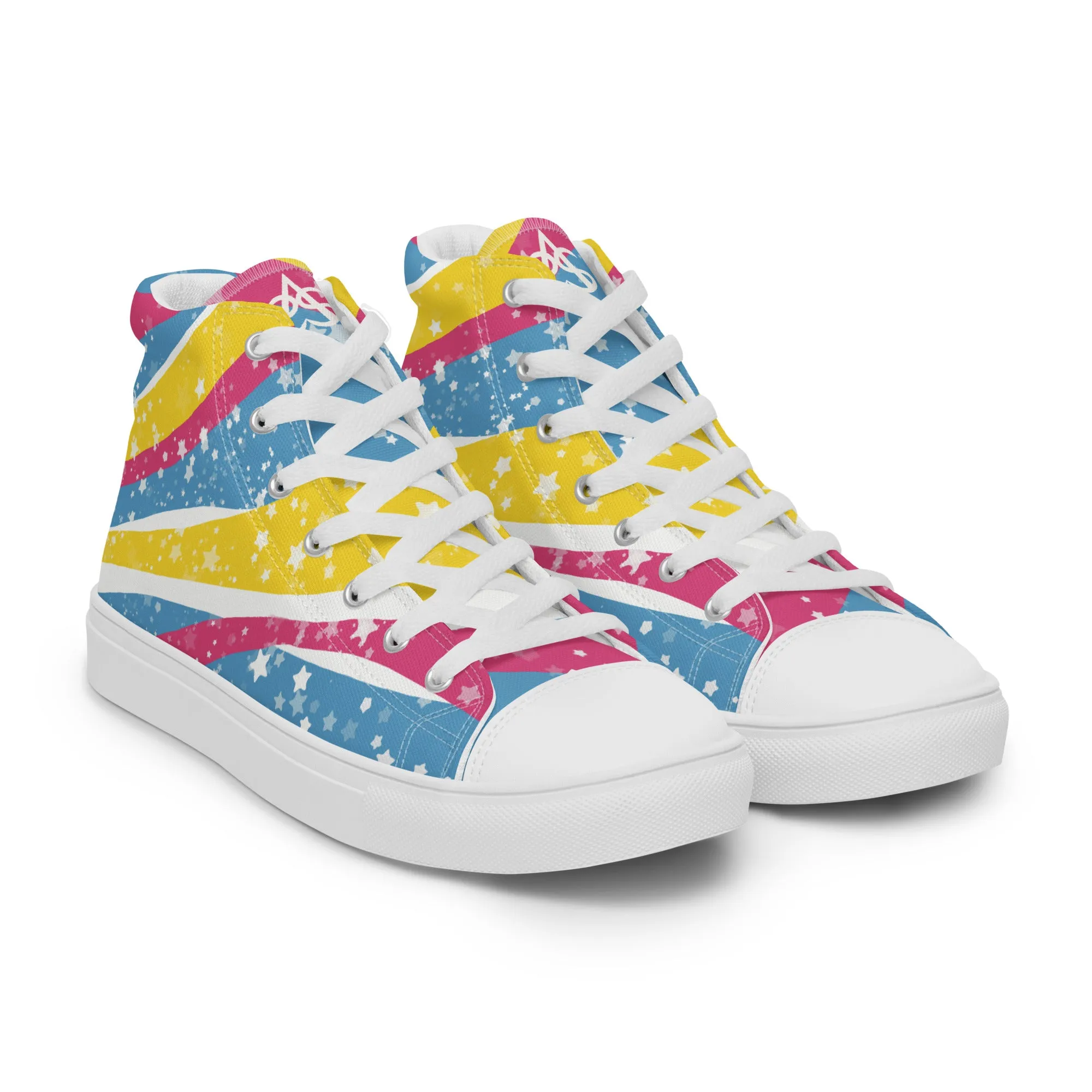 Starry Pansexual High Top Canvas Shoes (Masc Sizing)