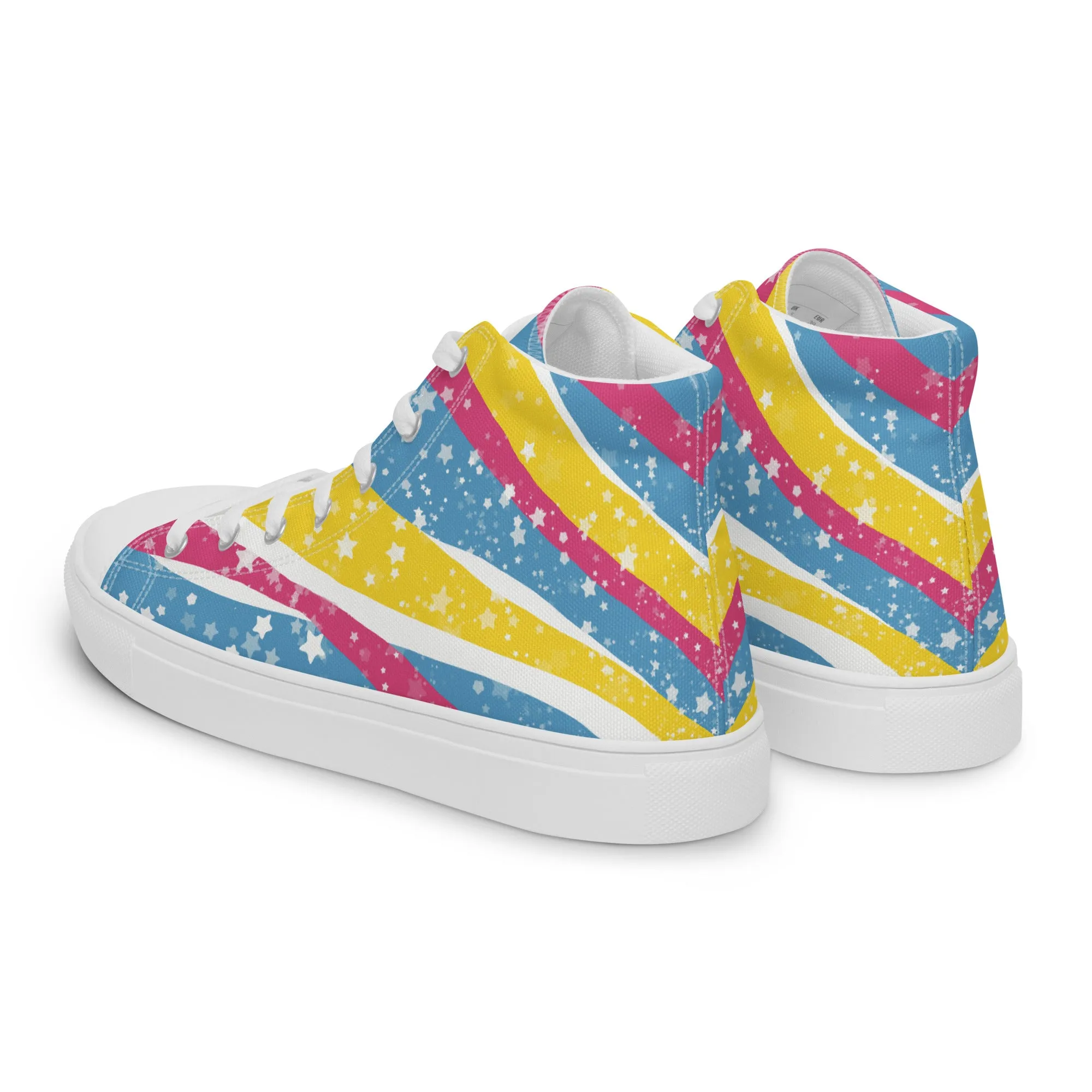 Starry Pansexual High Top Canvas Shoes (Masc Sizing)