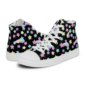 Starry Party Black Women’s High Top Canvas Shoes