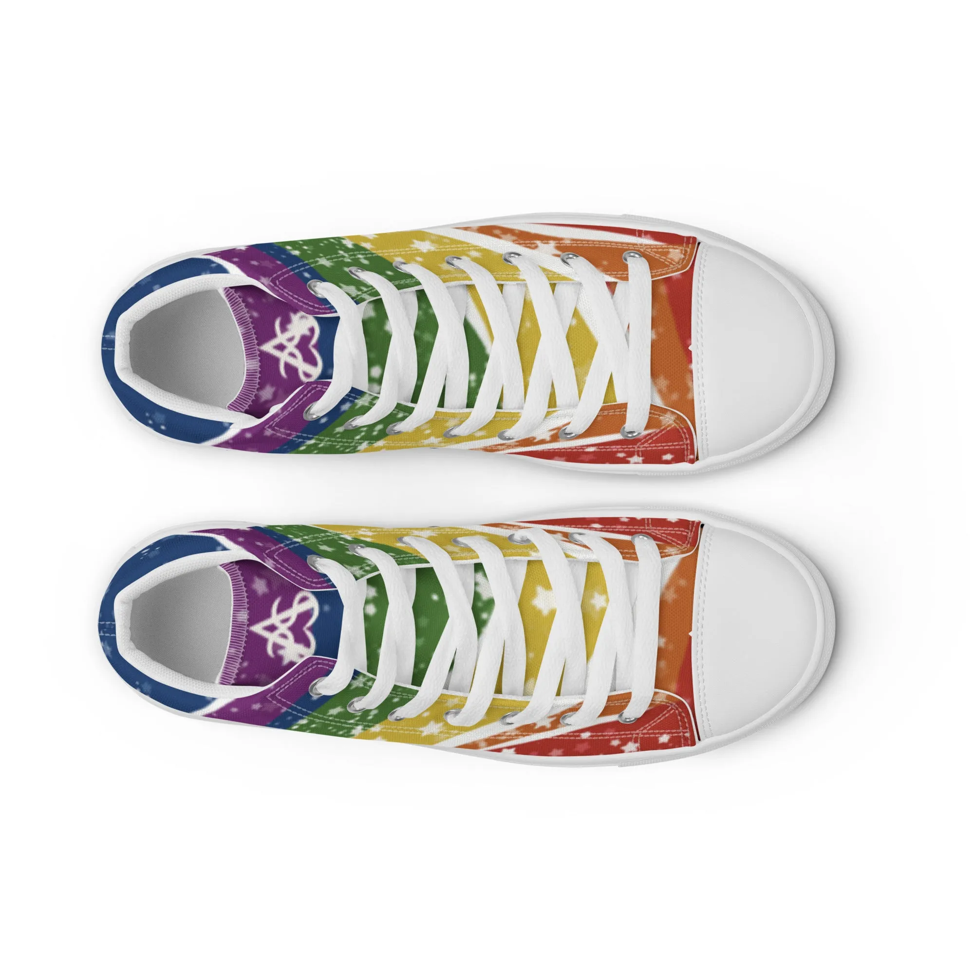 Starry Rainbow High Top Canvas Shoes (Fem Sizing)