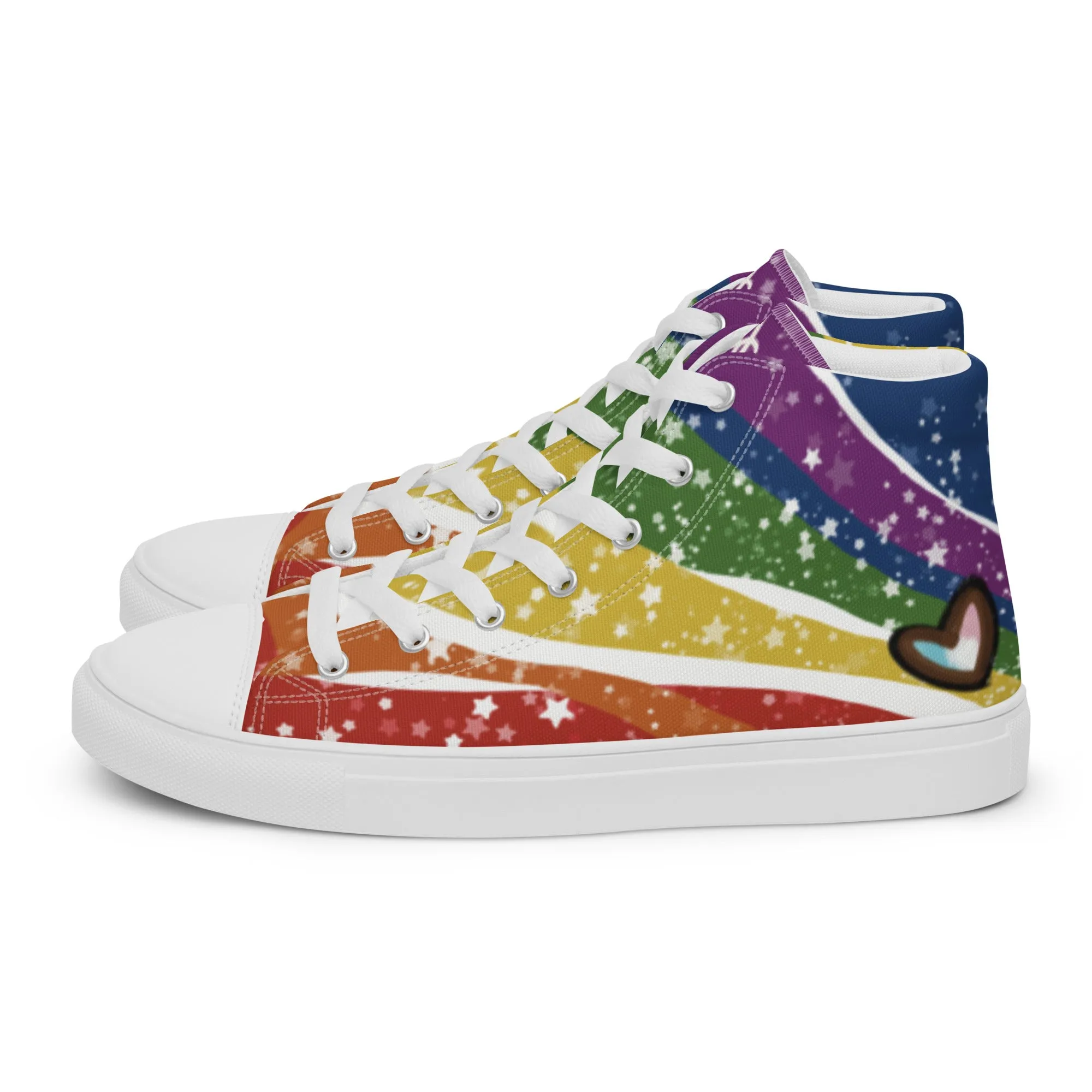 Starry Rainbow High Top Canvas Shoes (Fem Sizing)