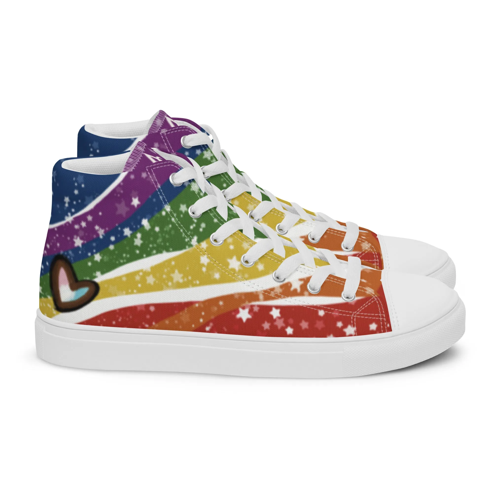 Starry Rainbow High Top Canvas Shoes (Fem Sizing)