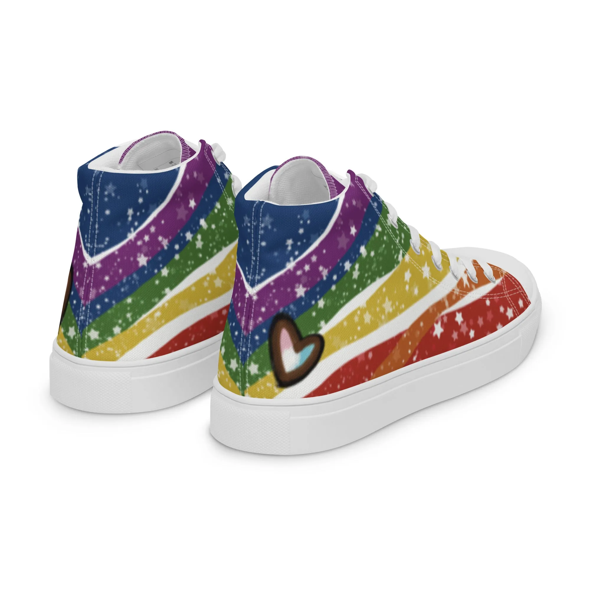 Starry Rainbow High Top Canvas Shoes (Fem Sizing)