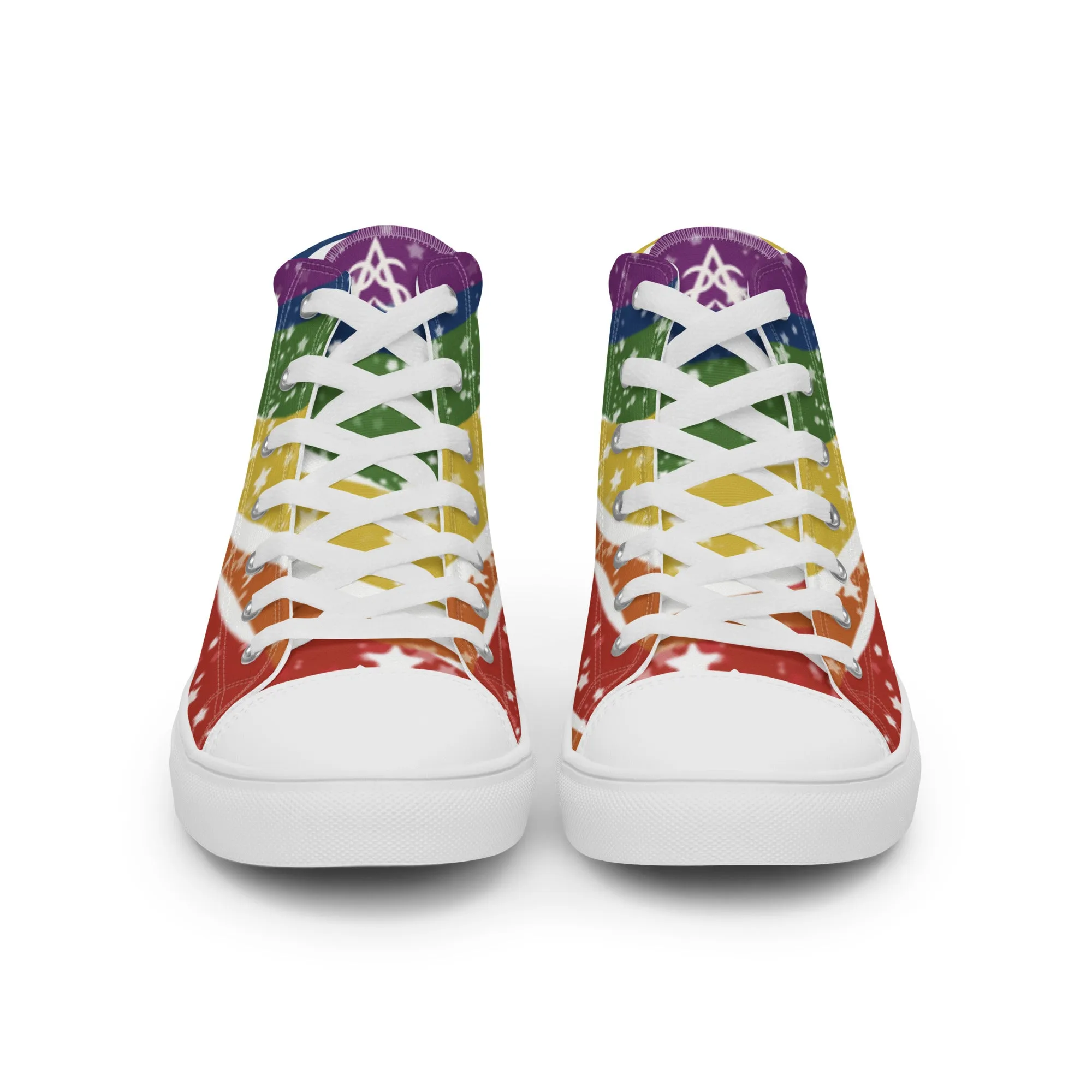 Starry Rainbow High Top Canvas Shoes (Fem Sizing)