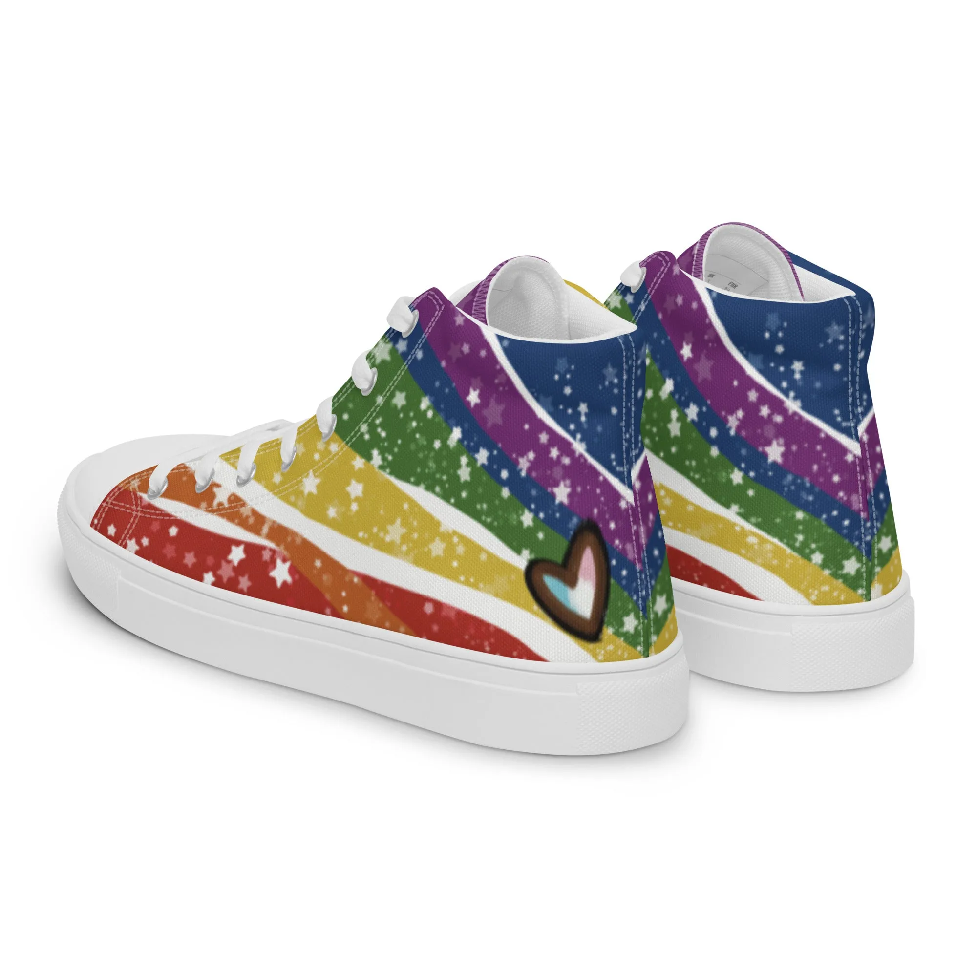 Starry Rainbow High Top Canvas Shoes (Fem Sizing)