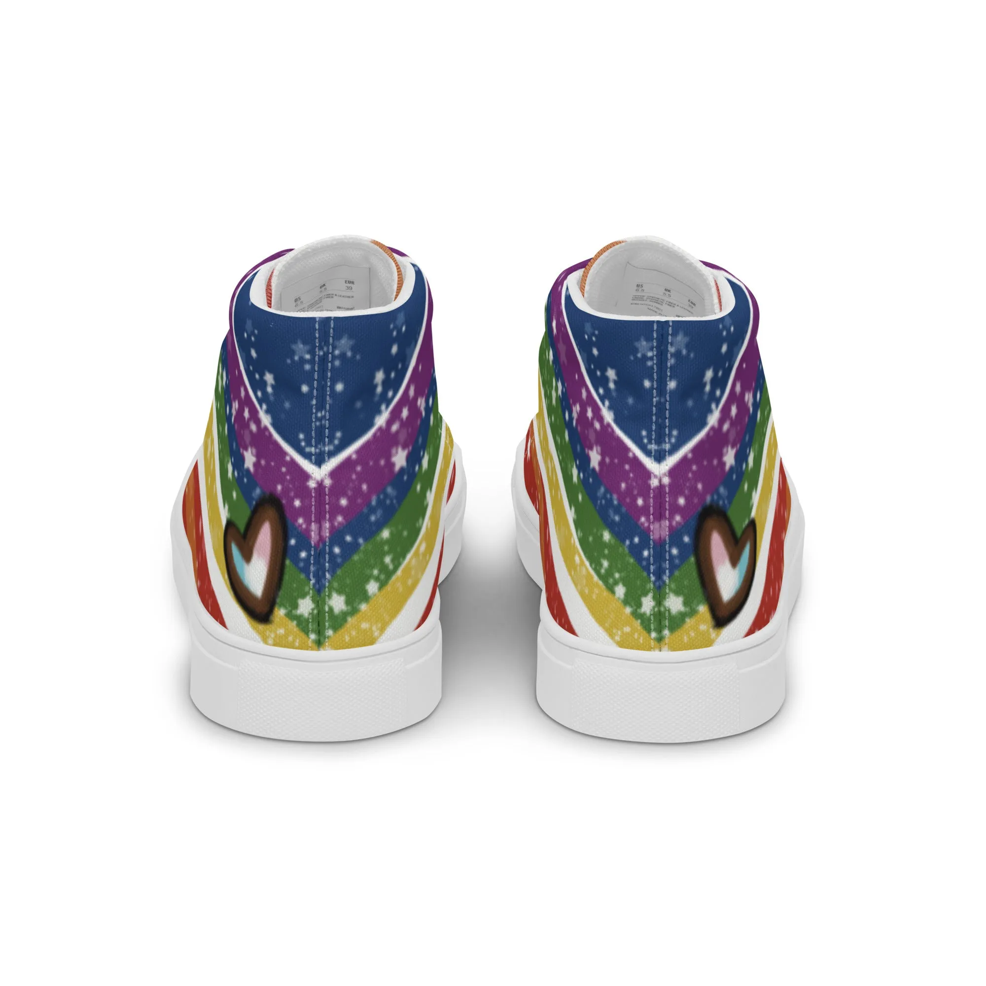 Starry Rainbow High Top Canvas Shoes (Fem Sizing)