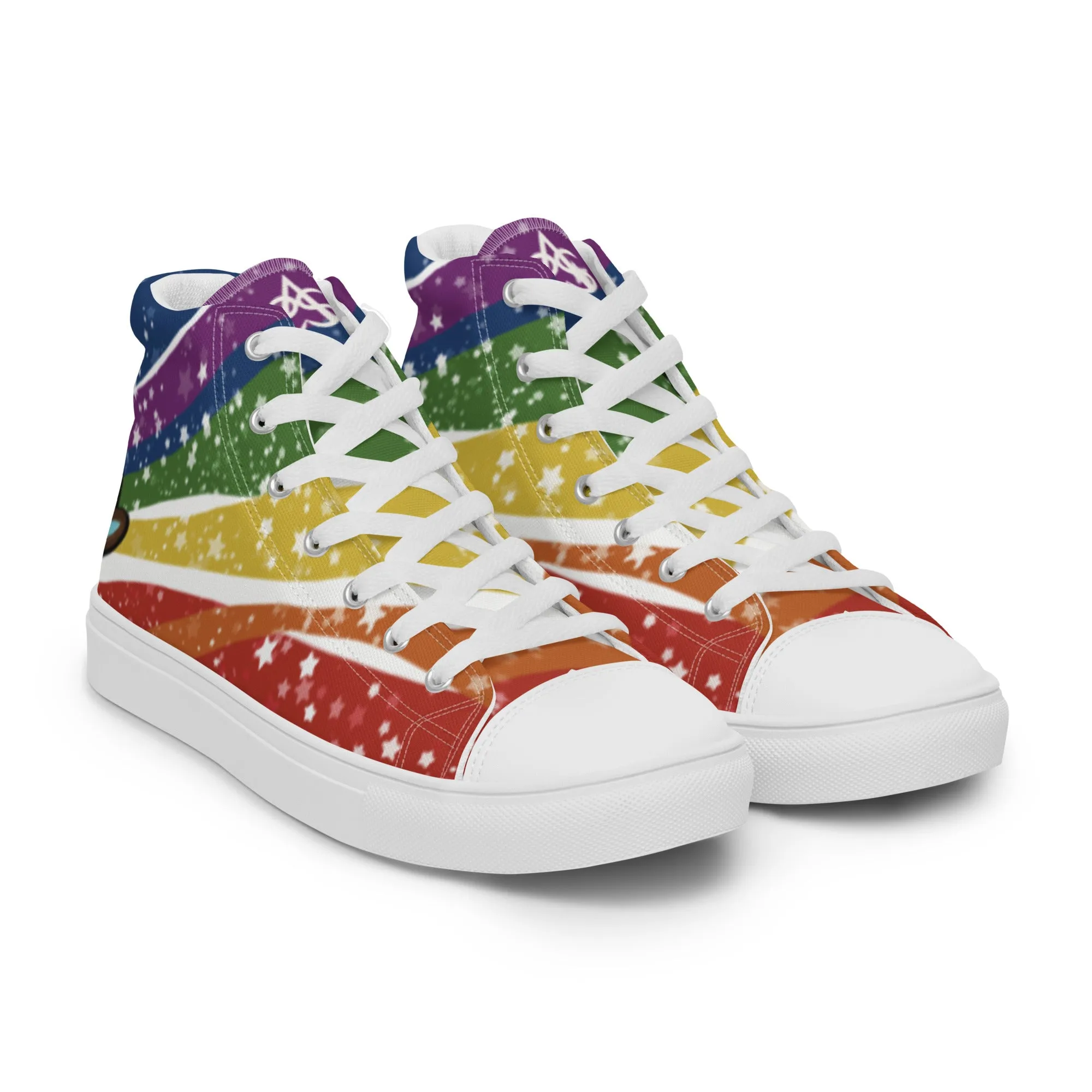 Starry Rainbow High Top Canvas Shoes (Fem Sizing)