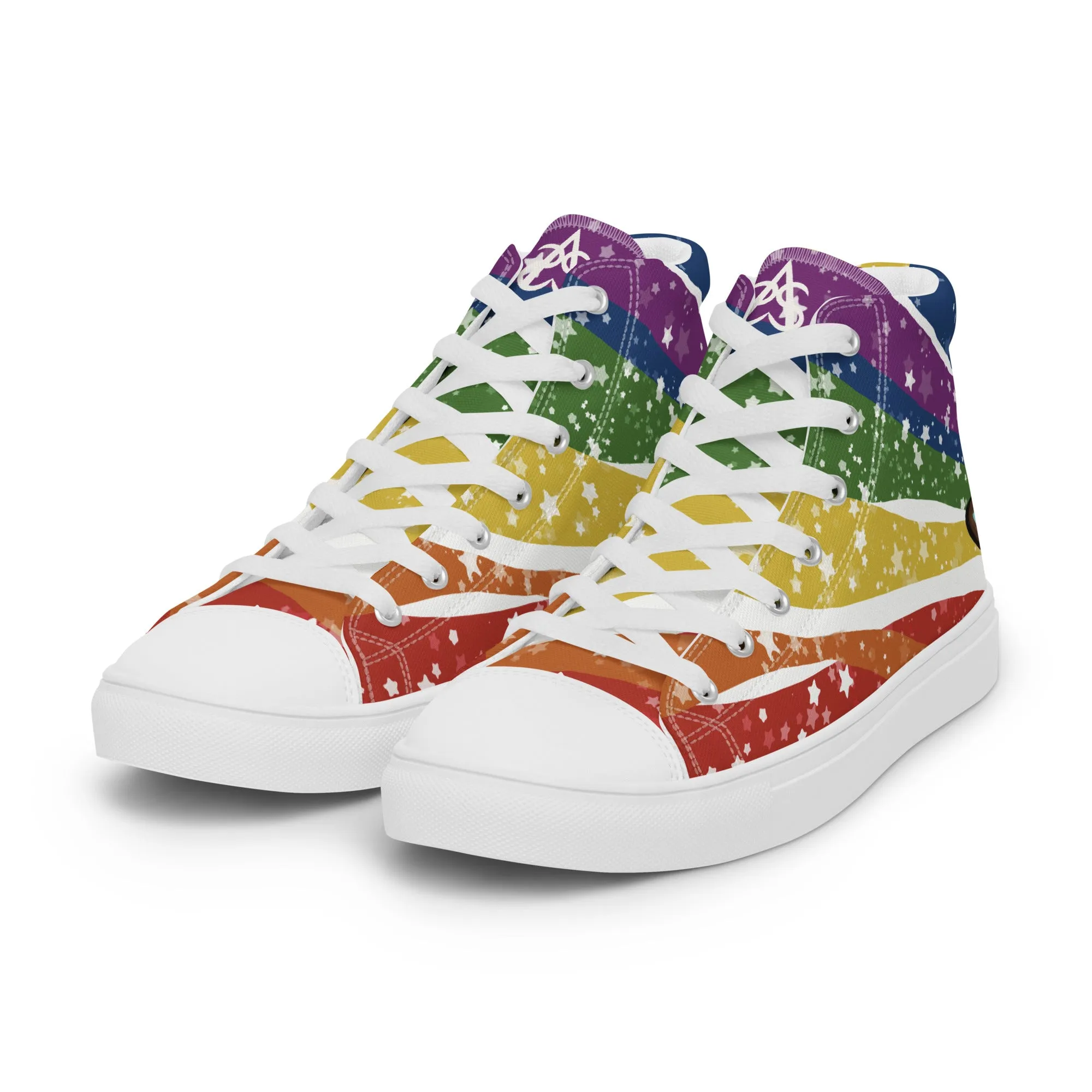 Starry Rainbow High Top Canvas Shoes (Masc Sizing)