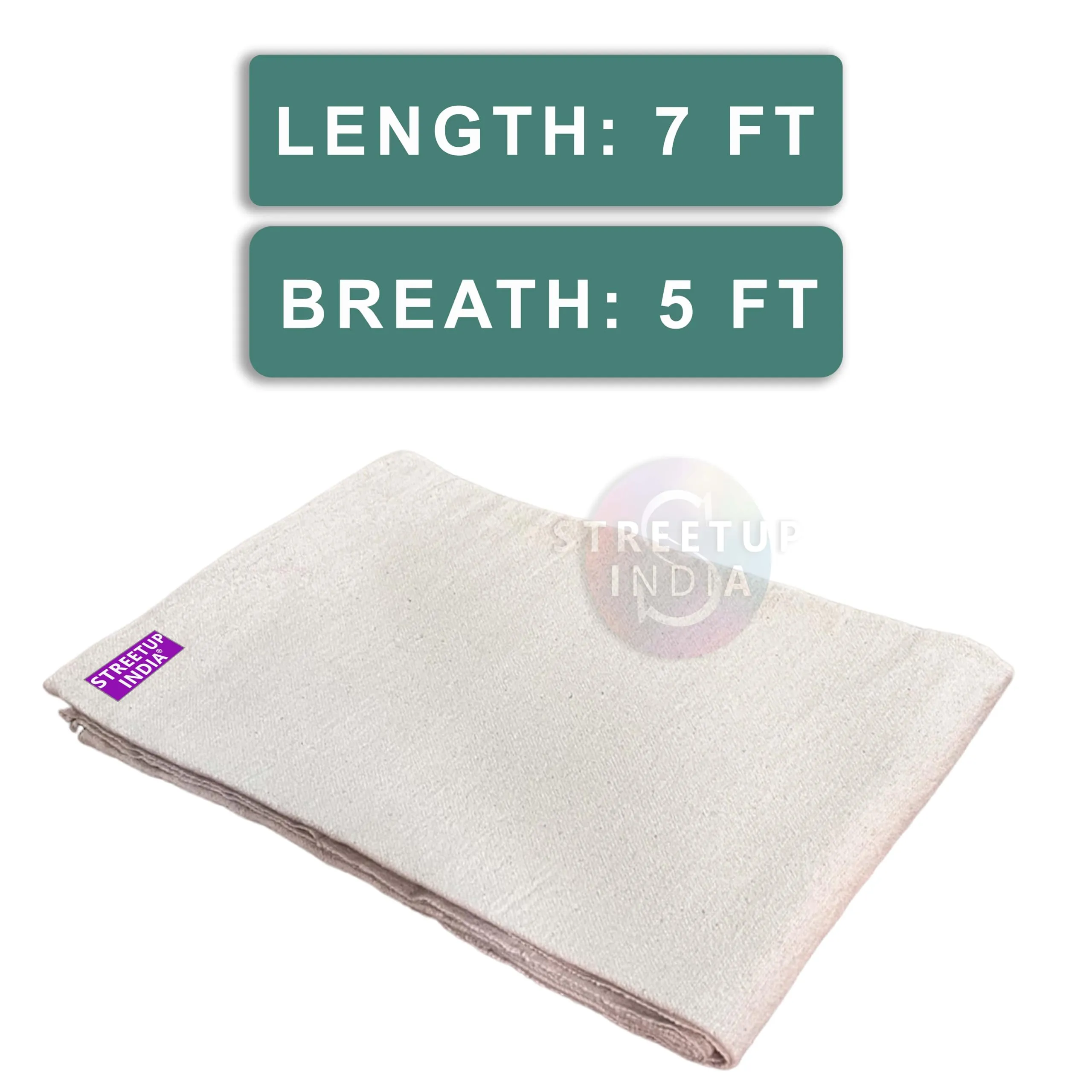 Streetup India® Cotton Iyengar Yoga Blanket White - Eco Friendly