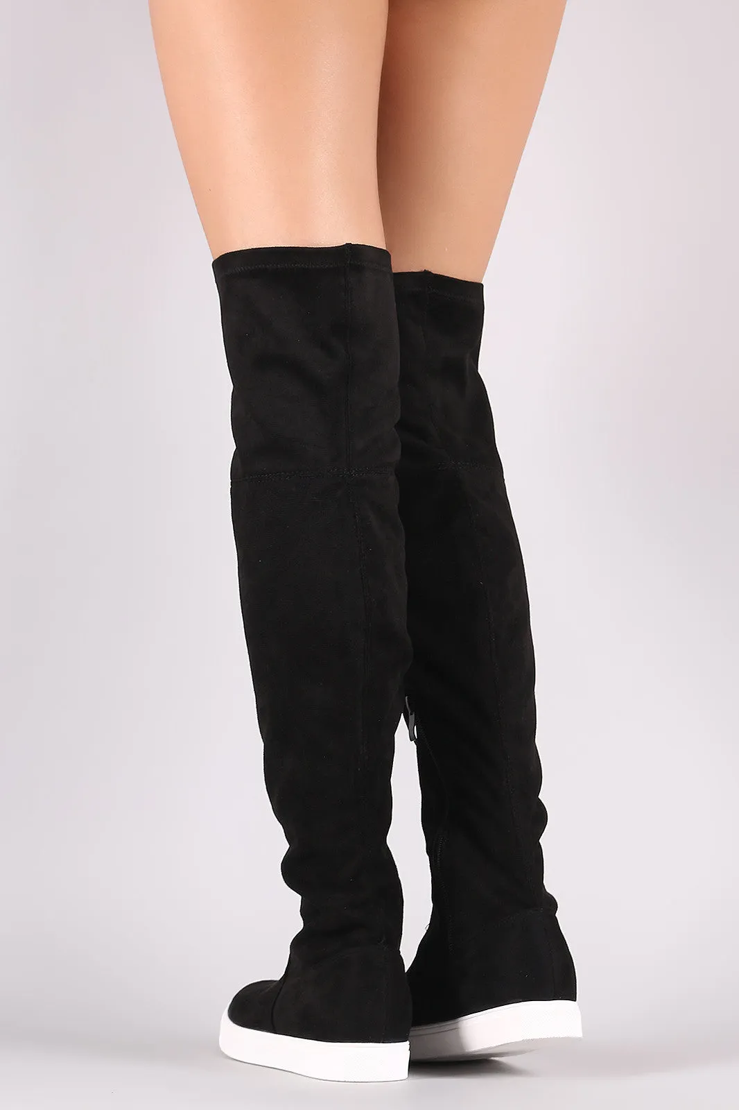 Suede Over-The-Knee Sneaker Boots