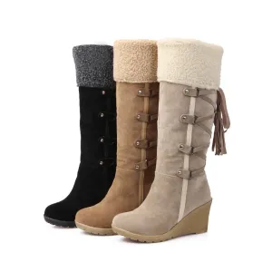 Tassel Wedge Snow Boots for Women 9952