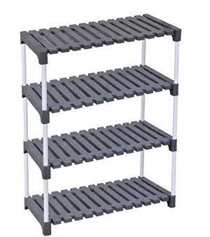 TechKing Stylist foldable 4 layer Shoes Rack or Shoes stand, Stainless Steel, Metal