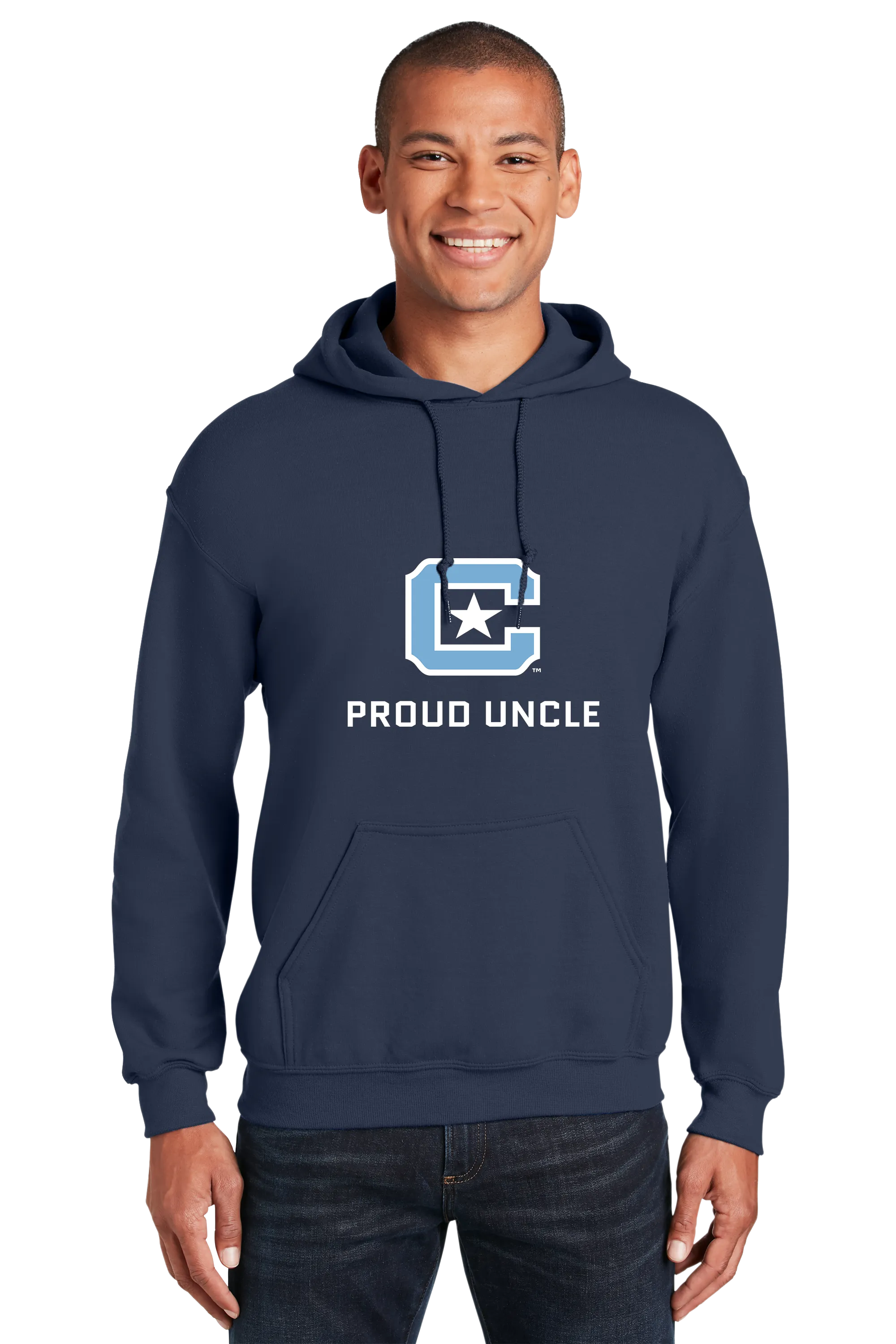 The Citadel Block C Star logo, Proud Uncle,  Heavy Blend™ Hooded Sweatshirt