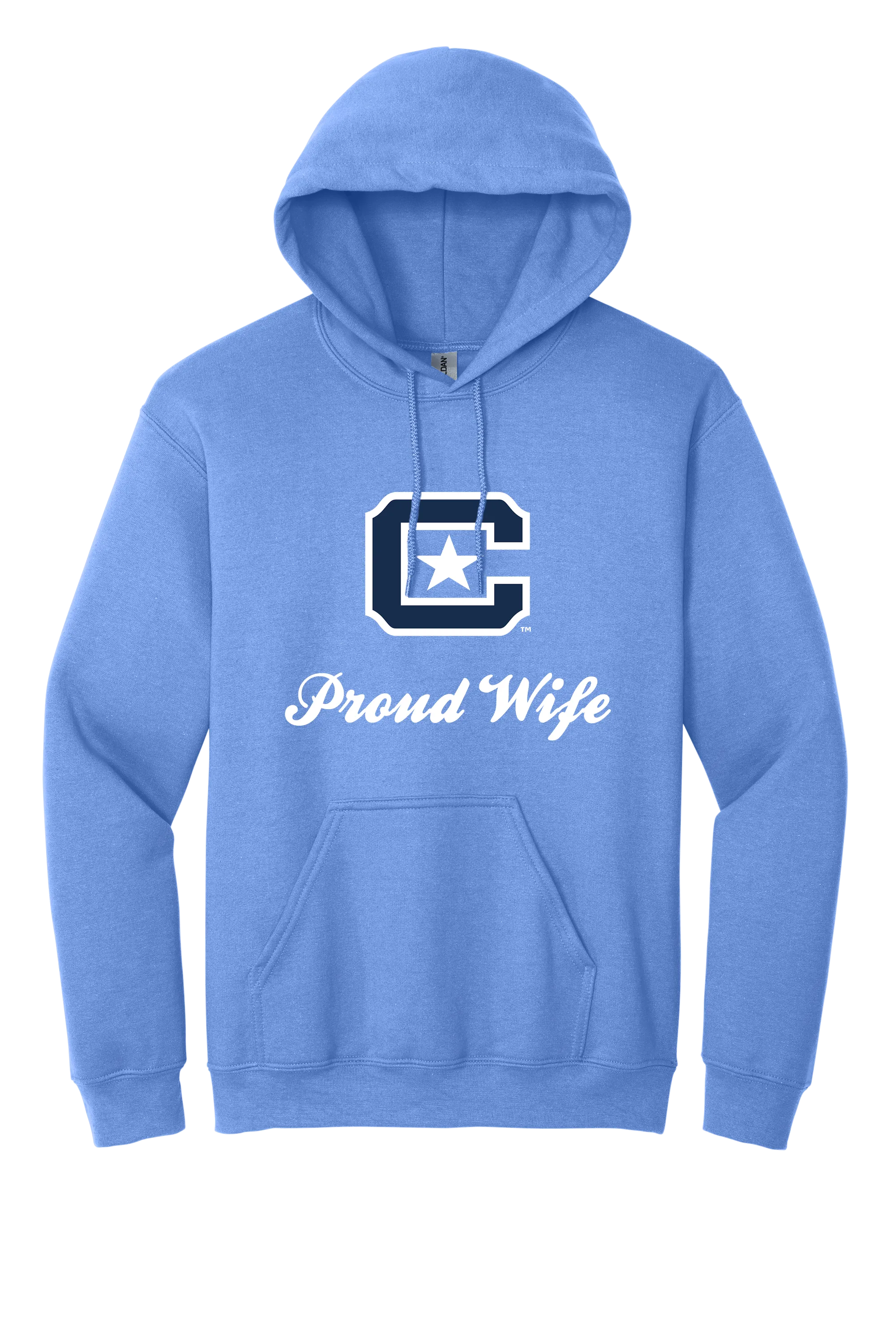 The Citadel Block C Star logo, Proud Wife,  Heavy Blend™ Hooded Sweatshirt