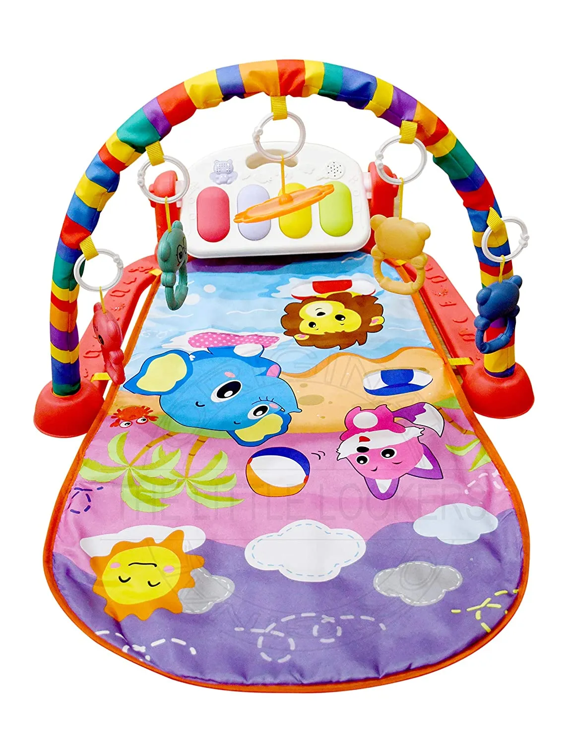 THE LITTLE LOOKERS Kick & Play Gym with Cozy Mat, Piano, & Attractive Cute Hanging Toys|Multi Function Fitness Rack with Music & Lights for Babies/Infants/Toddlers| Age- 0 Months  (Pink)