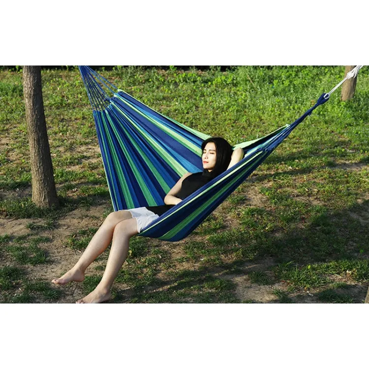 Thick Canvas Hammock Field Rollover Prevention Outdoor  Hammock Swing 260x80 With Stick (Red Stripe)