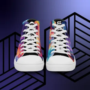 Tie Dye Galaxy Women’s high top canvas shoes