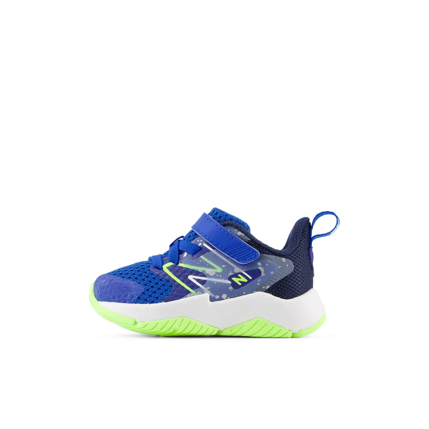 Toddler's New Balance Rave Run v2 Bungee Lace with Top Strap Color: Team Royal with Blue Oasis