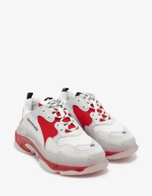 Triple S Clear Sole White & Red Trainers