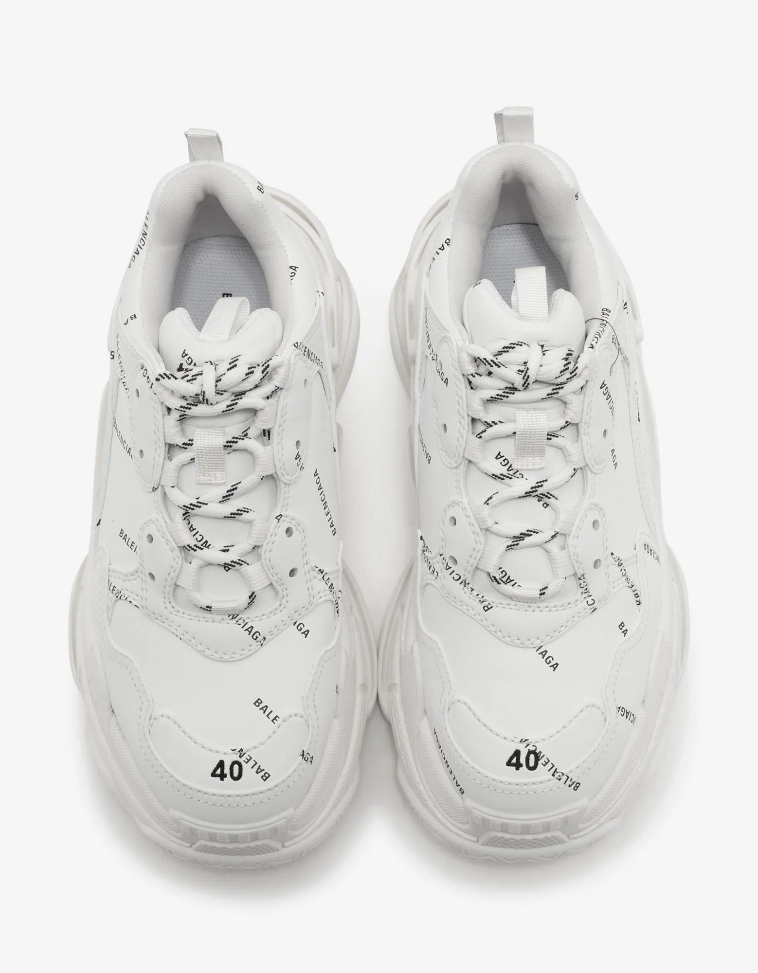 Triple S White All-Over Logo Trainers